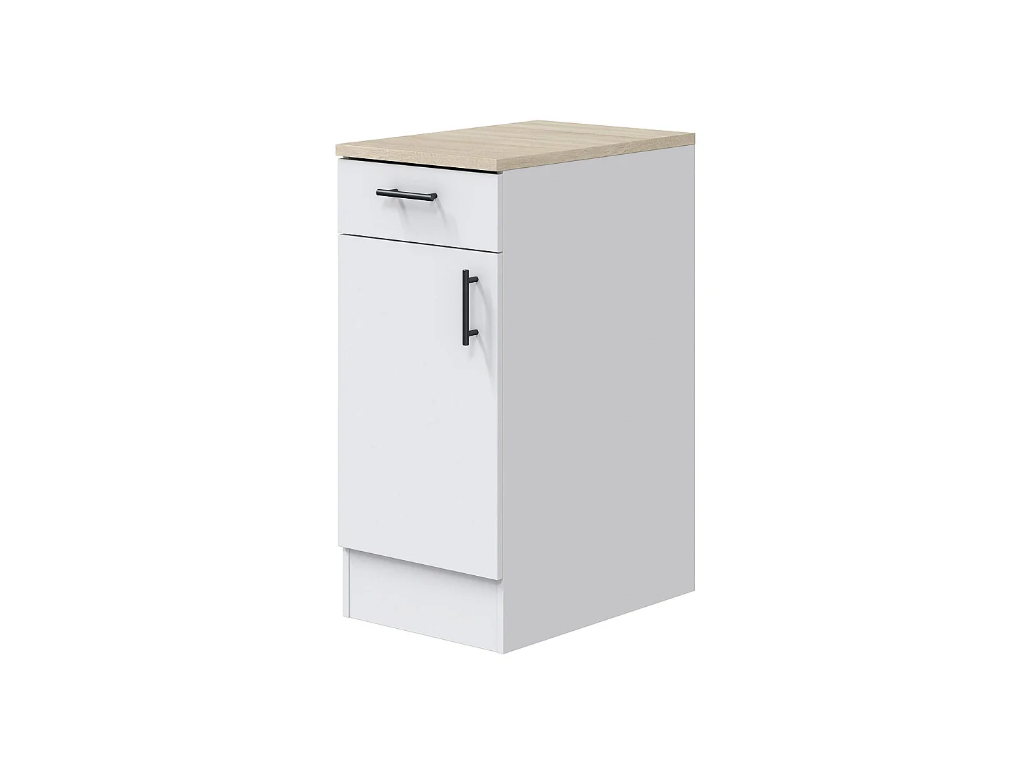 Despensa de cocina Orvia, un cajón, 40x60x90h cm blanco, mueble de cocina, un estante, 2 compartimentos