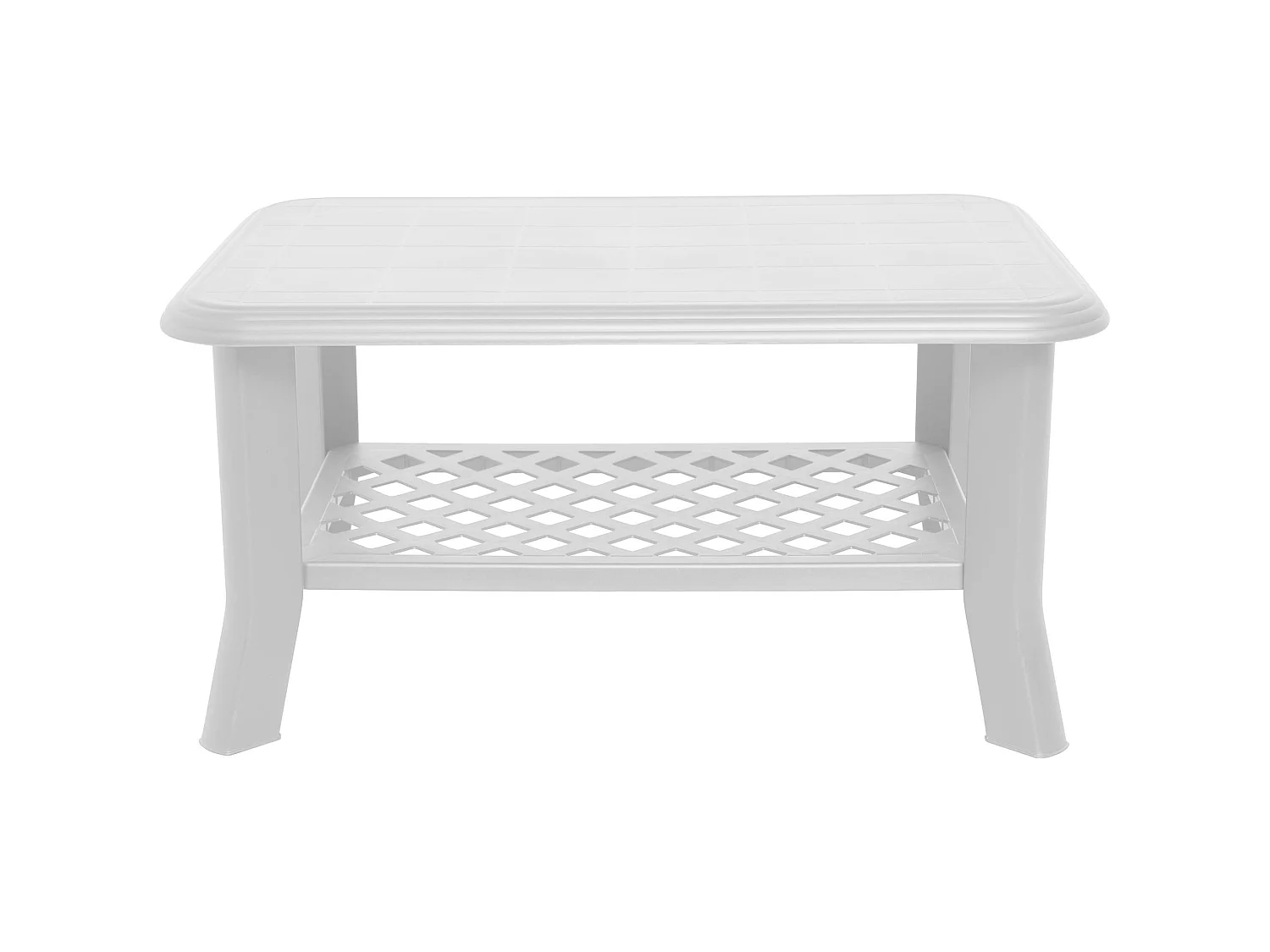 Tavolo da Esterno Ucria, 4 Posti Made in Italy, 90x60x46h cm Bianco, Forma Rettangolare, Materiale Piano in Plastica
