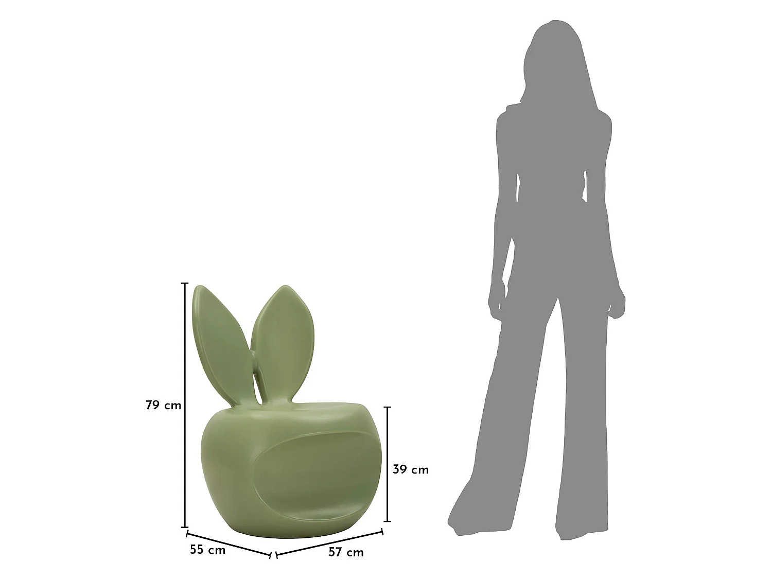 Sedia Mrauk, una Sedia, Verde, Adatto per Indoor/outdoor, Materiale Struttura in Plastica