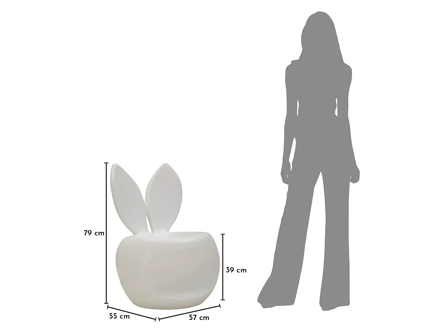 Chaise Mrauk, une Chaise, Blanche, Adaptée pour Intérieur/extérieur, Structure en Plastique