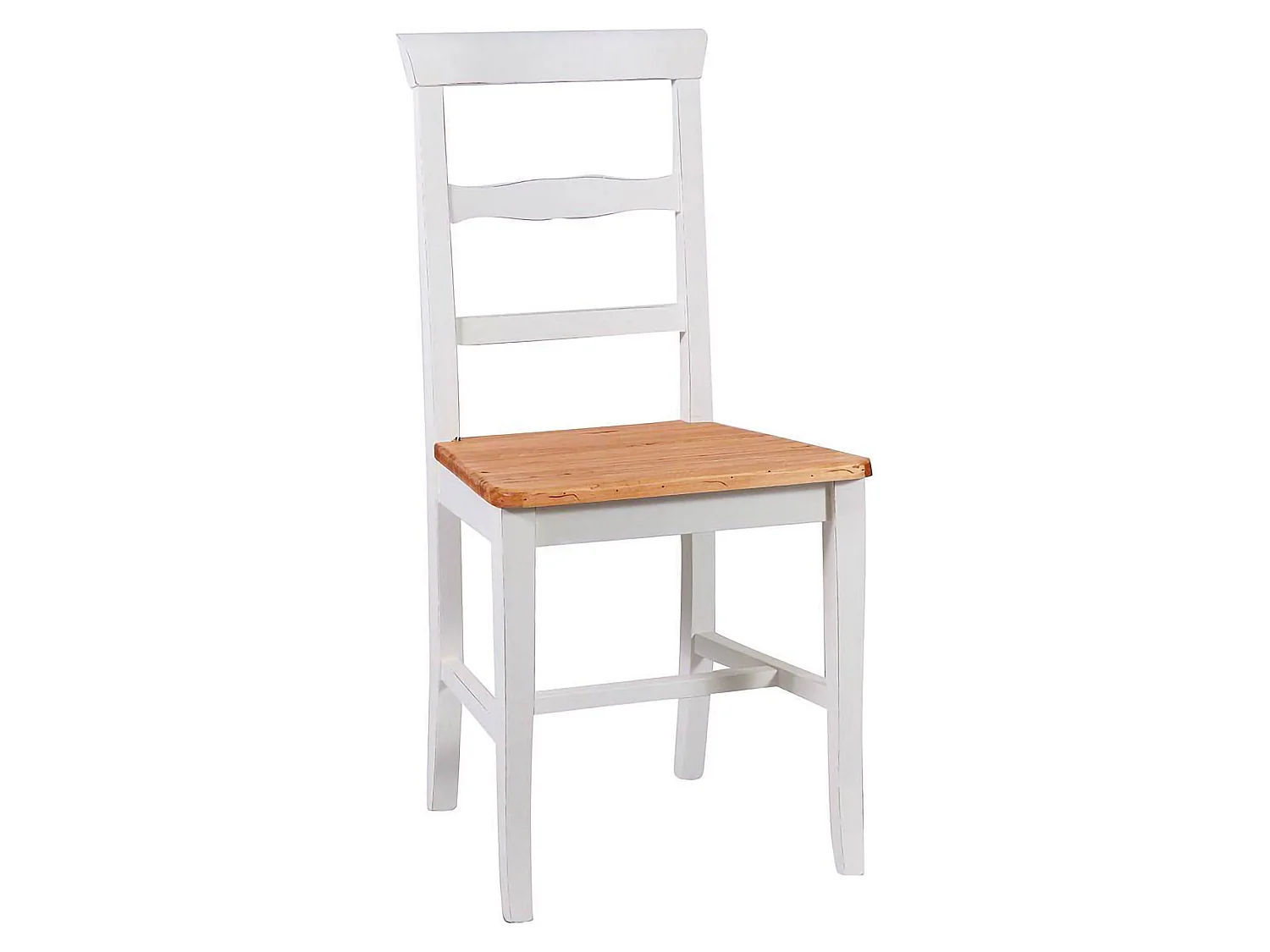 Chaise Attanasio, chaise fabriquée en Italie, blanche, structure en bois, assise marron