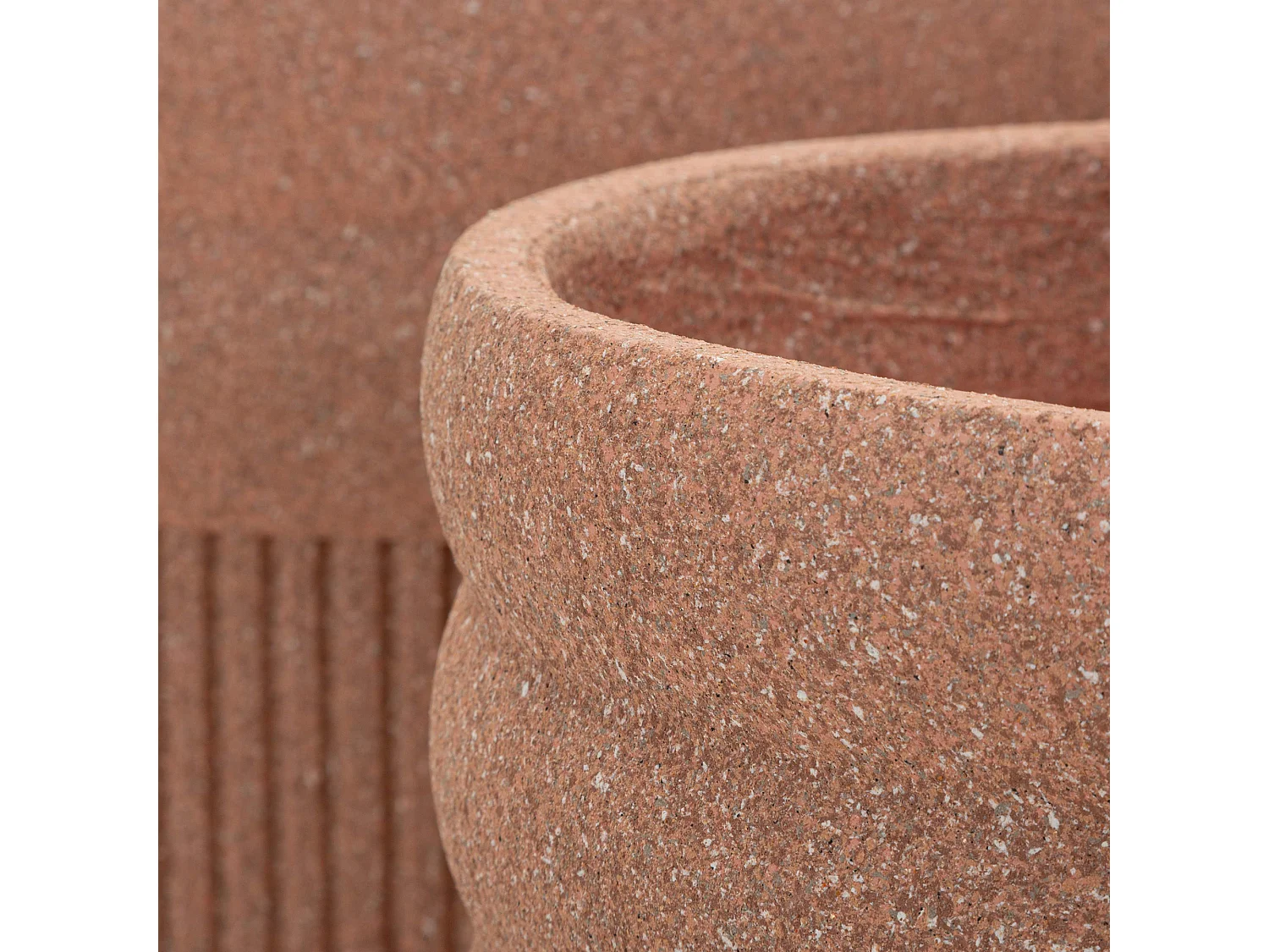 Vaso Gafase, set 3 Vasi, Marrone Terracotta, Diametro Vaso Grande: 37, Vaso Medio: 32, Vaso Piccolo: 27 cm, Sfumatura Colore Struttura Terracotta