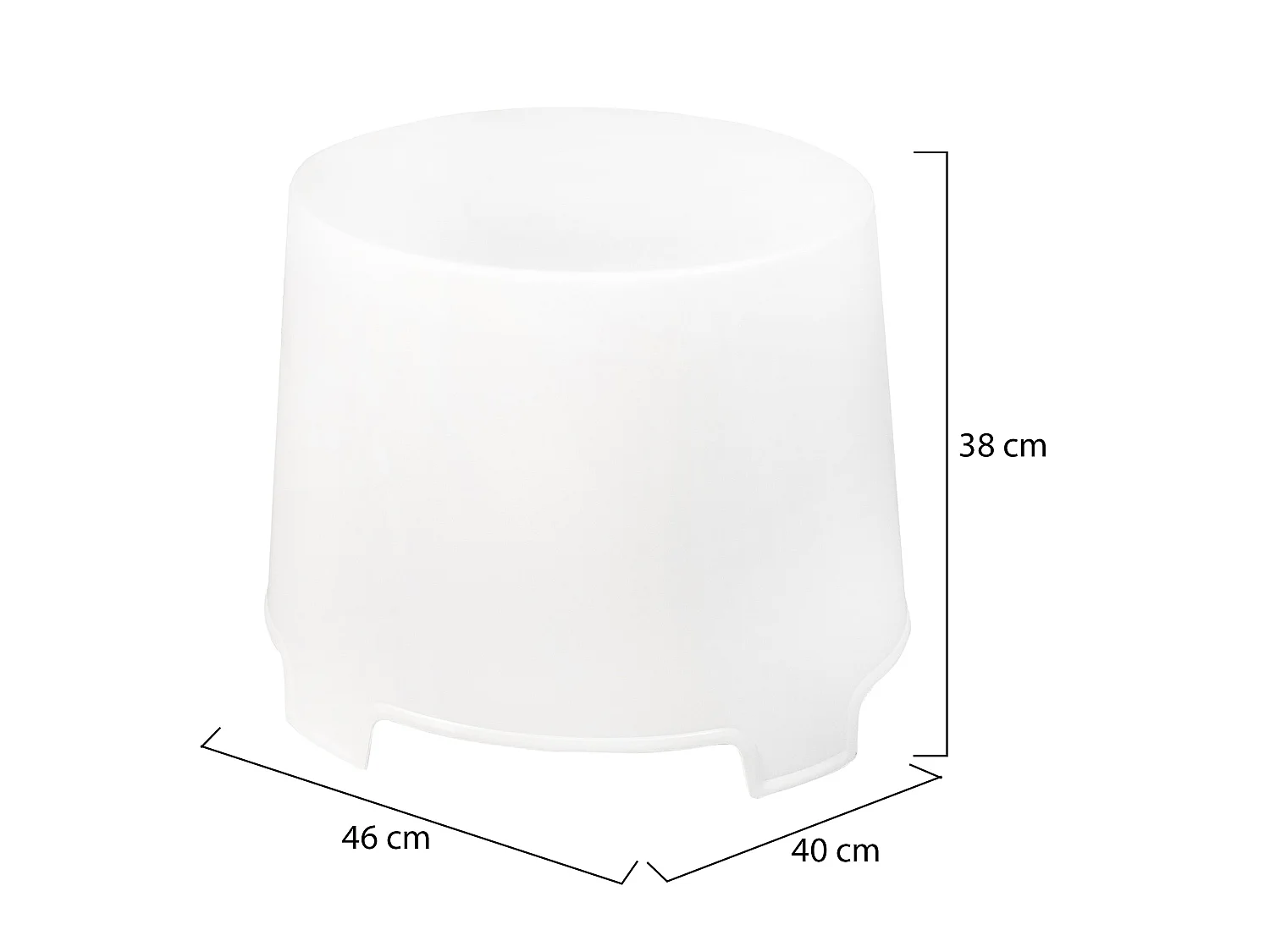 Tavolino da Esterno Crudup, 2 Posti Made in Italy, 46x40x38h cm Bianco, Tavolo Tavolino Rotondo, Finitura Liscia