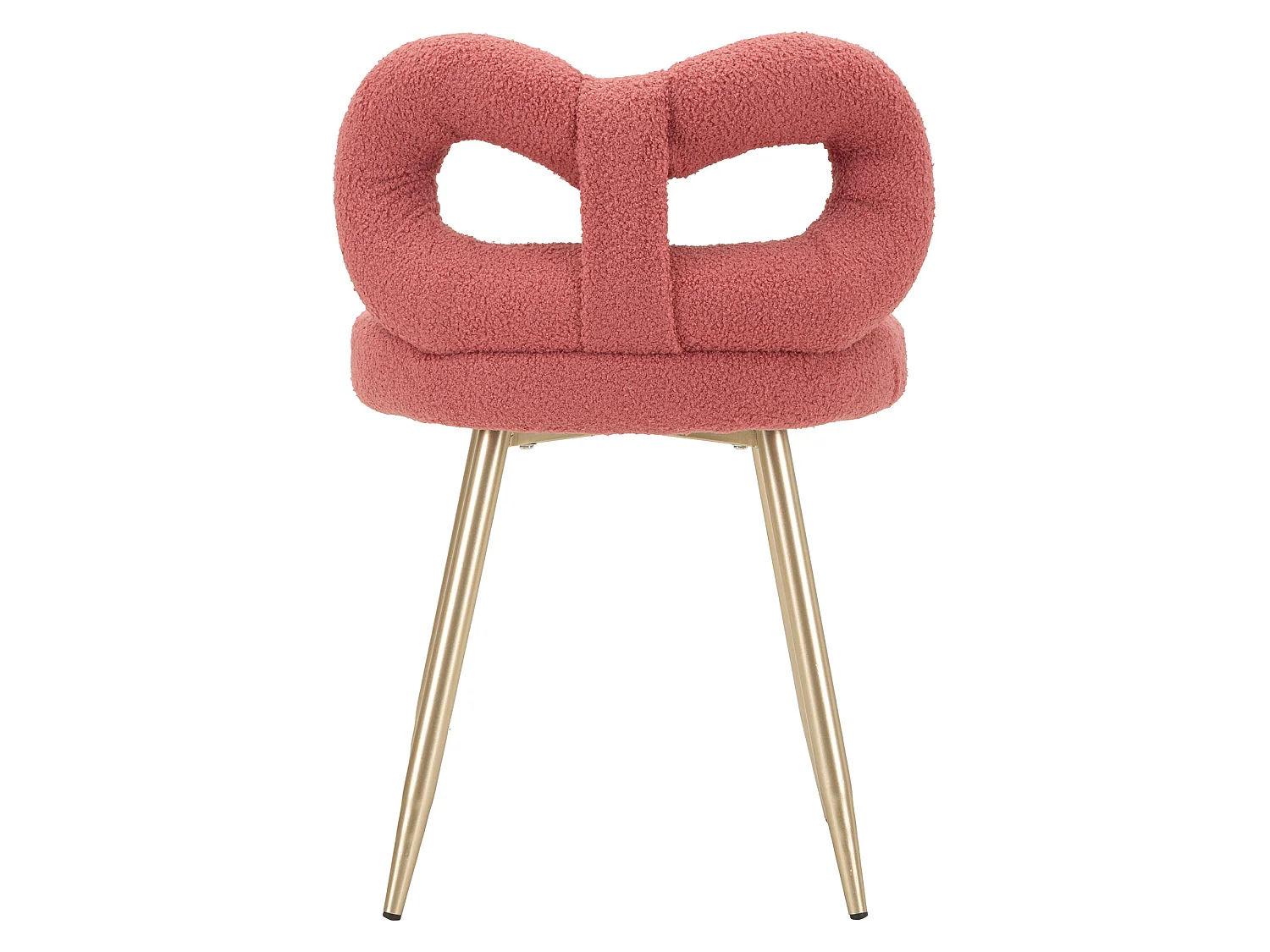 Chaise Rishik, rose, assise en tissu effet bouclé, rembourrée