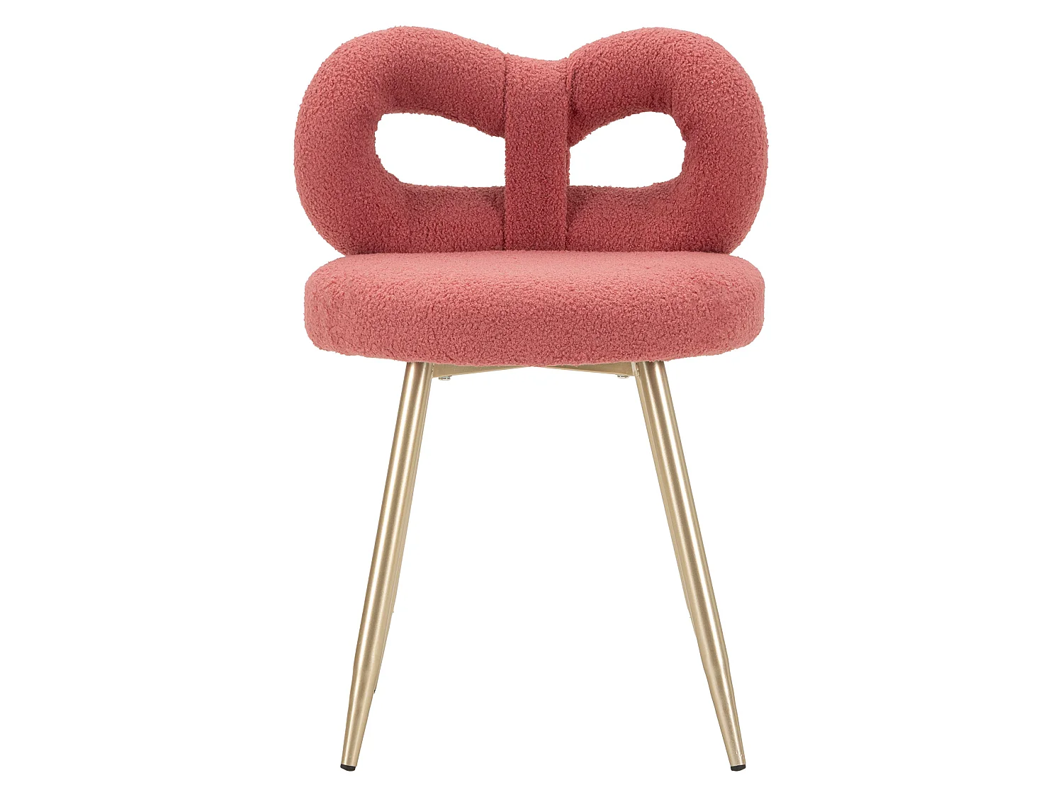 Chaise Rishik, rose, assise en tissu effet bouclé, rembourrée