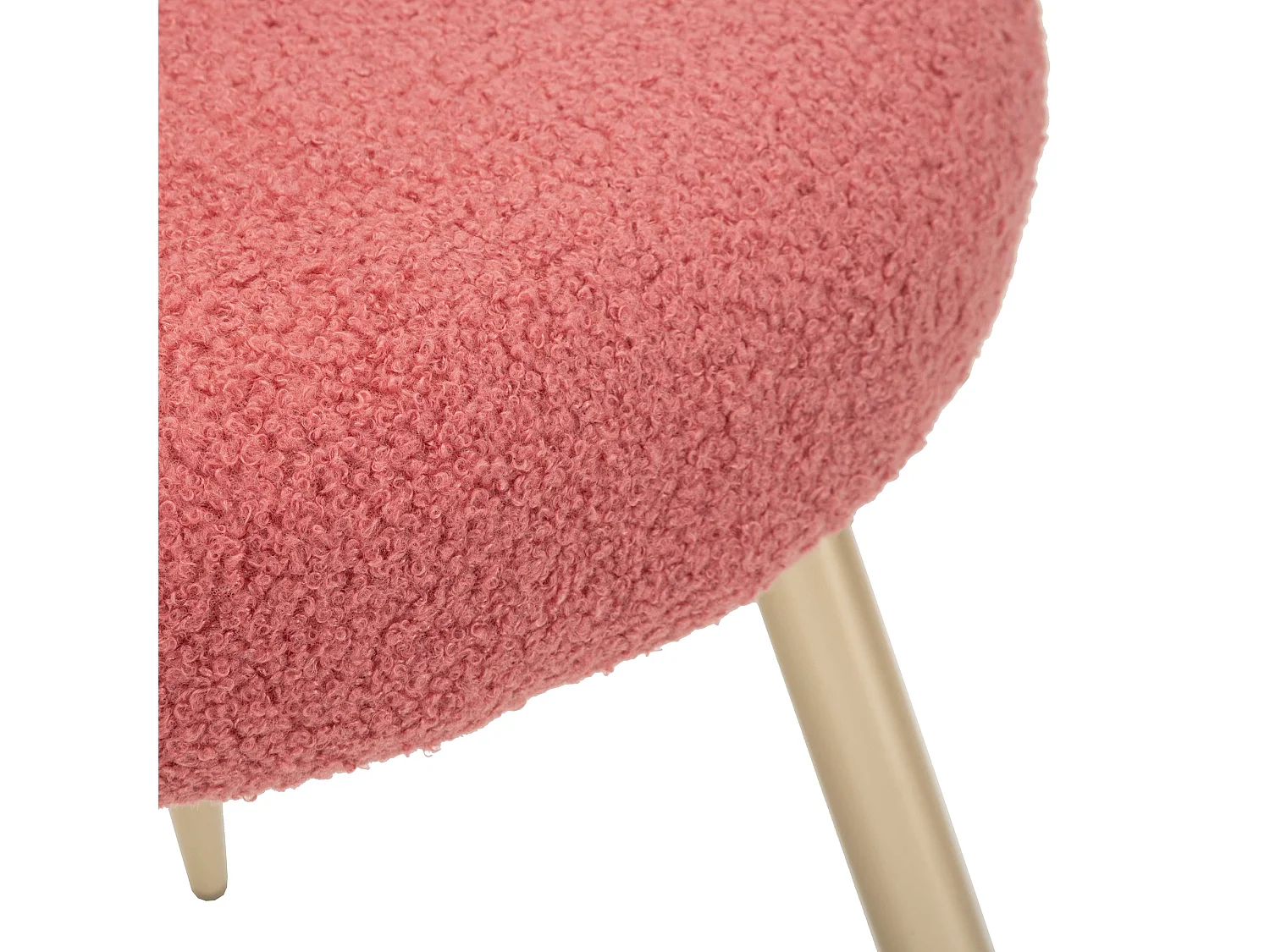 Chaise Rishik, rose, assise en tissu effet bouclé, rembourrée