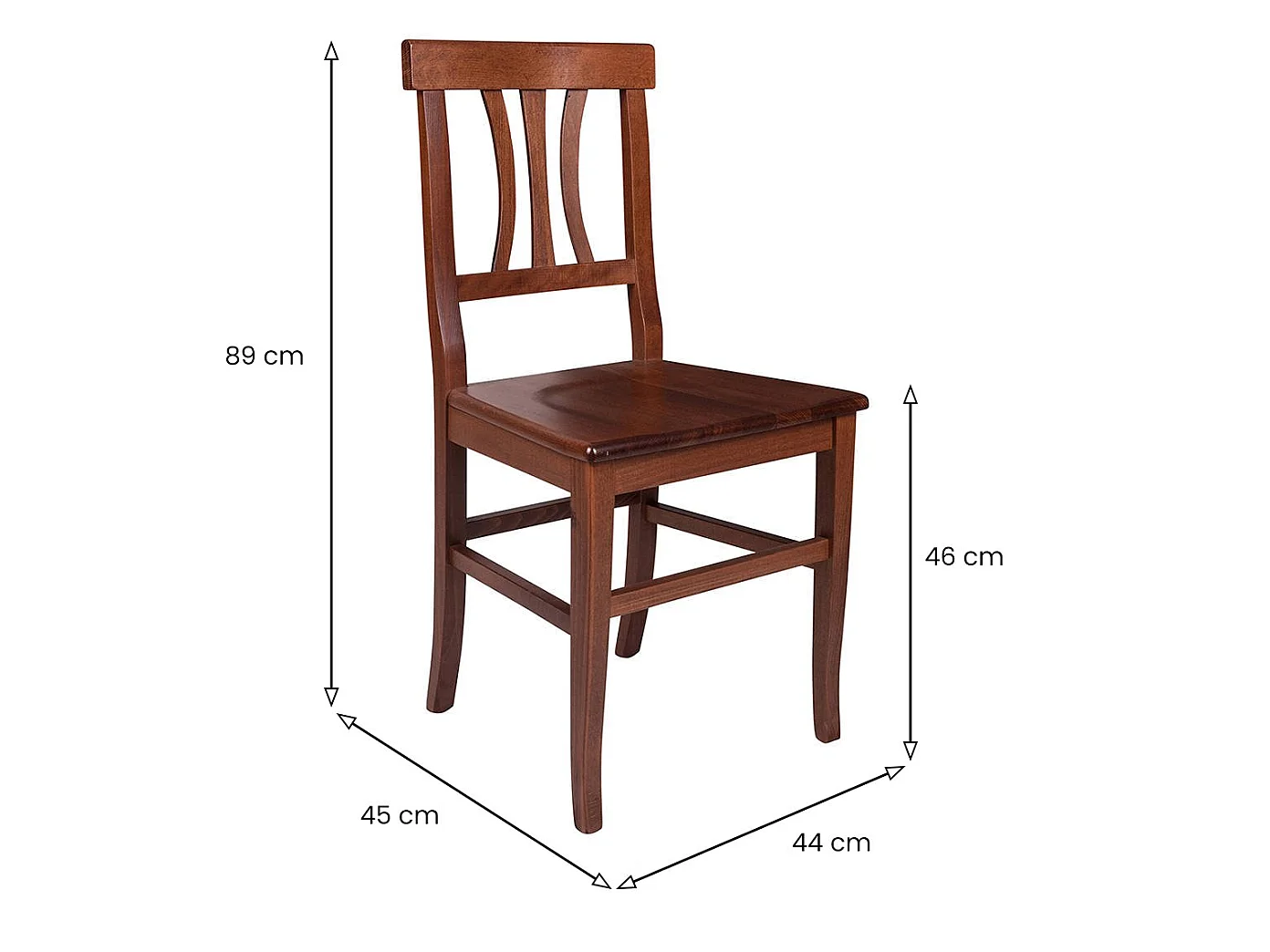 Soulik stoel, 2 stoelen, notenbruin, kleurverloop notenframe, frame van massief hout