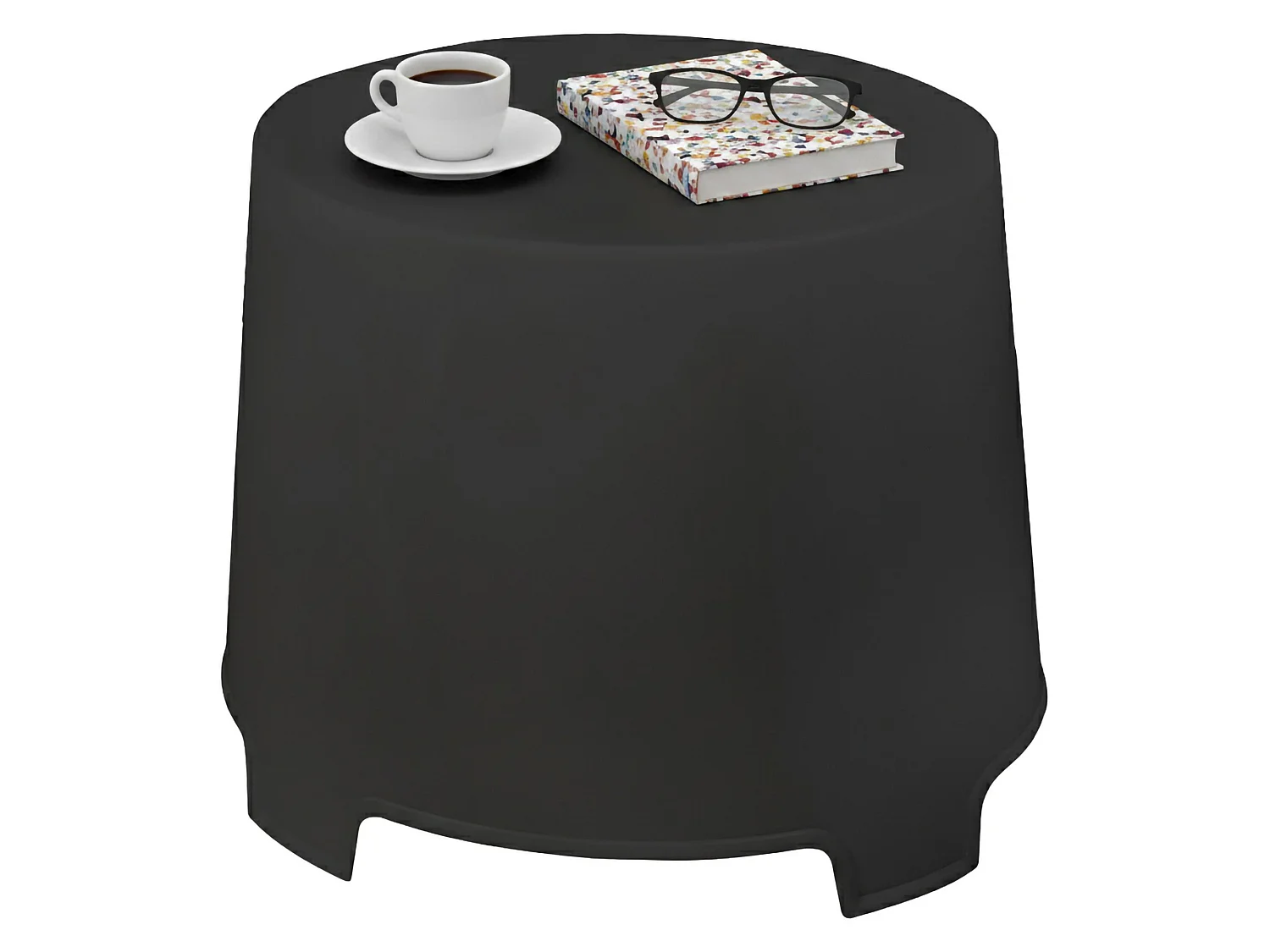 Tavolino da Esterno Crudup, 2 Posti Made in Italy, 46x40x38h cm Nero Antracite, Tavolo Tavolo Rotondo, Finitura Liscia