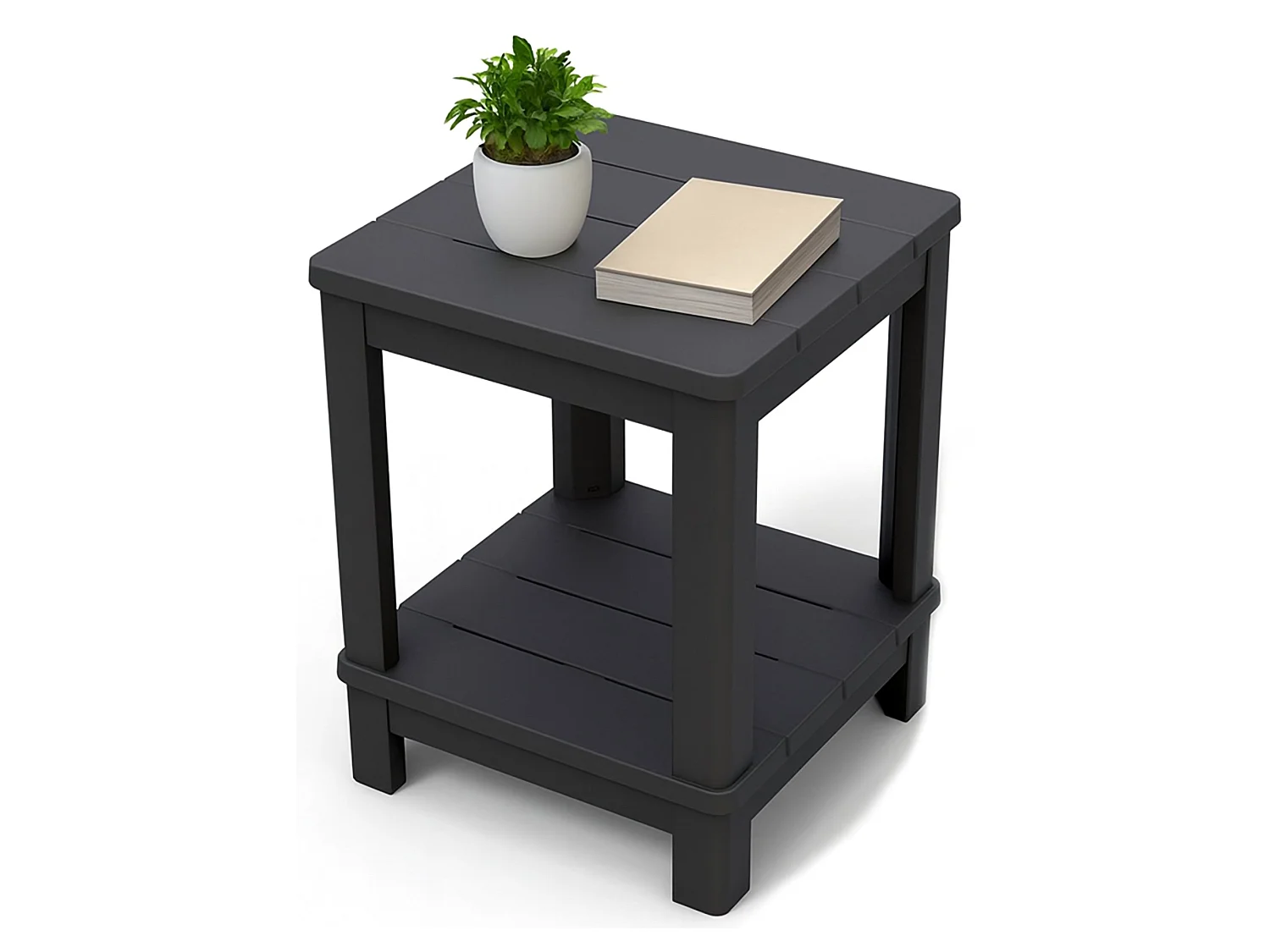 Tavolino da Esterno Cornwall, 4 Posti, 40.5x40.5x52h cm Nero Antracite