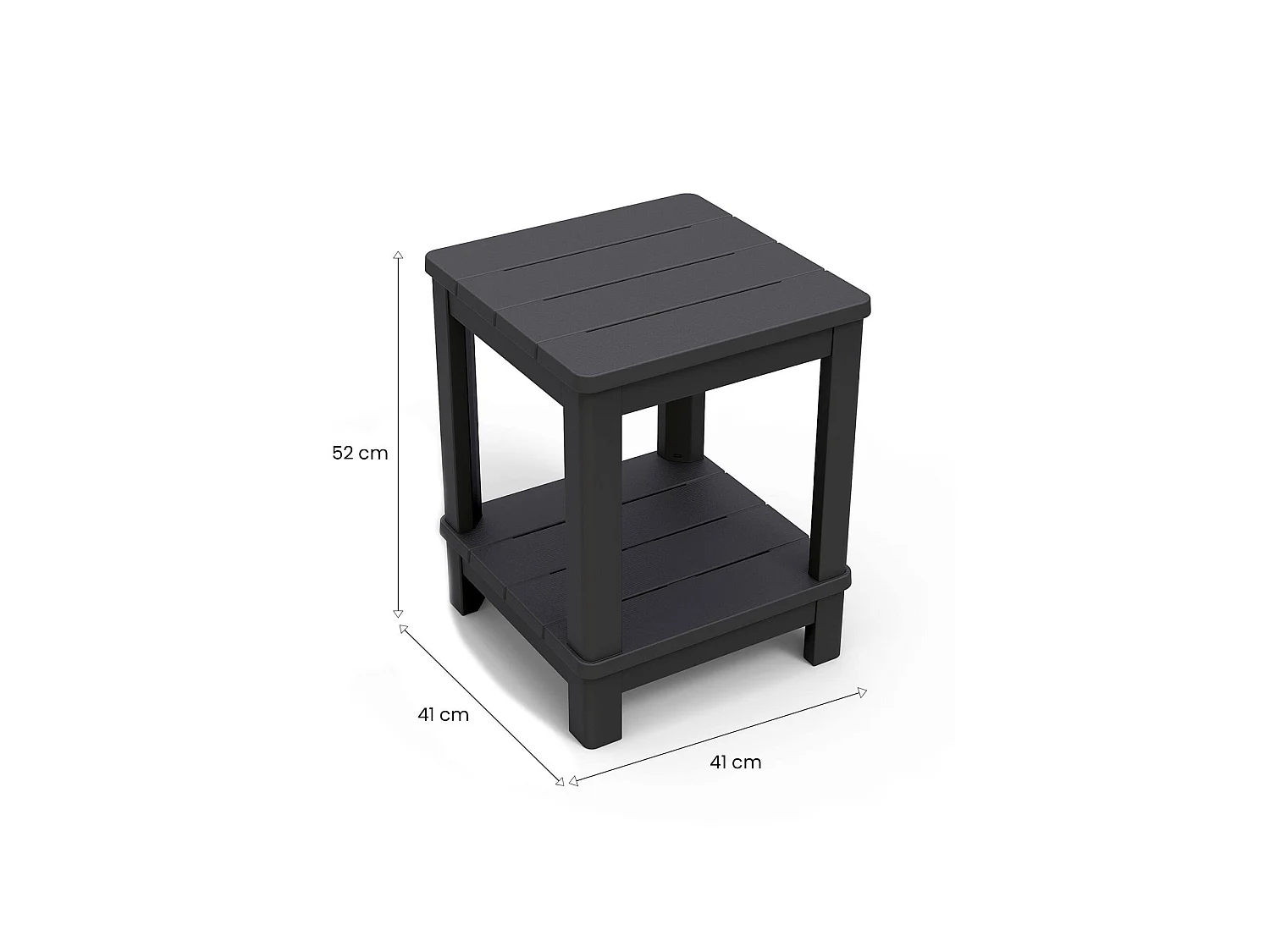 Tavolino da Esterno Cornwall, 4 Posti, 40.5x40.5x52h cm Nero Antracite