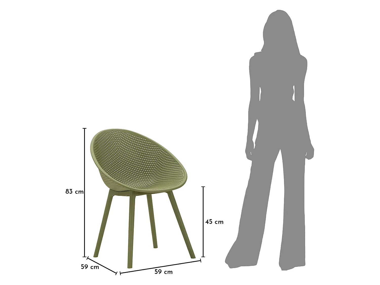 Sedia Tansen, 2 Sedie, Verde, Adatto per Indoor/outdoor, Materiale Struttura in Plastica