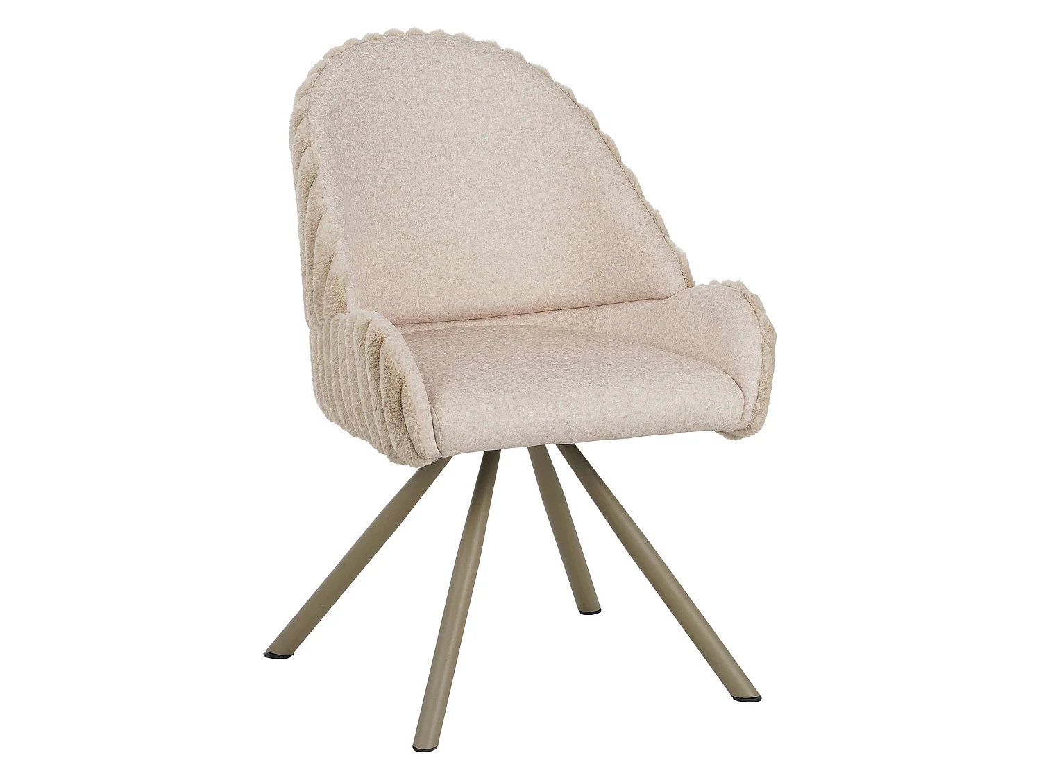 Chaise Kinna, 2 Chaises, Blanc Crème, Rembourrée, Teinte de Structure Crème