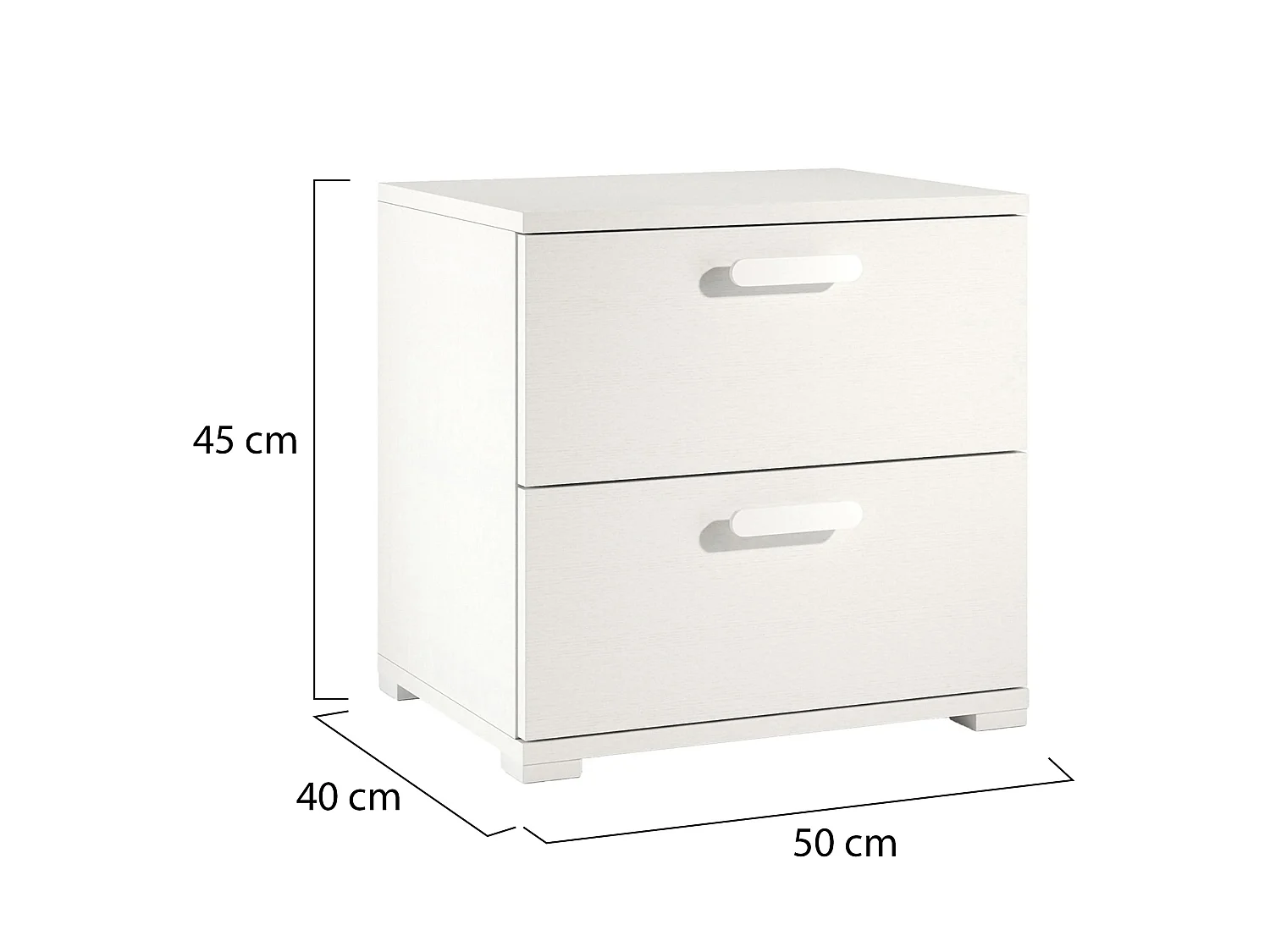 Table de nuit Scabiosa, étagère Made in Italy, 40.00x50.00x45.00h cm Blanc