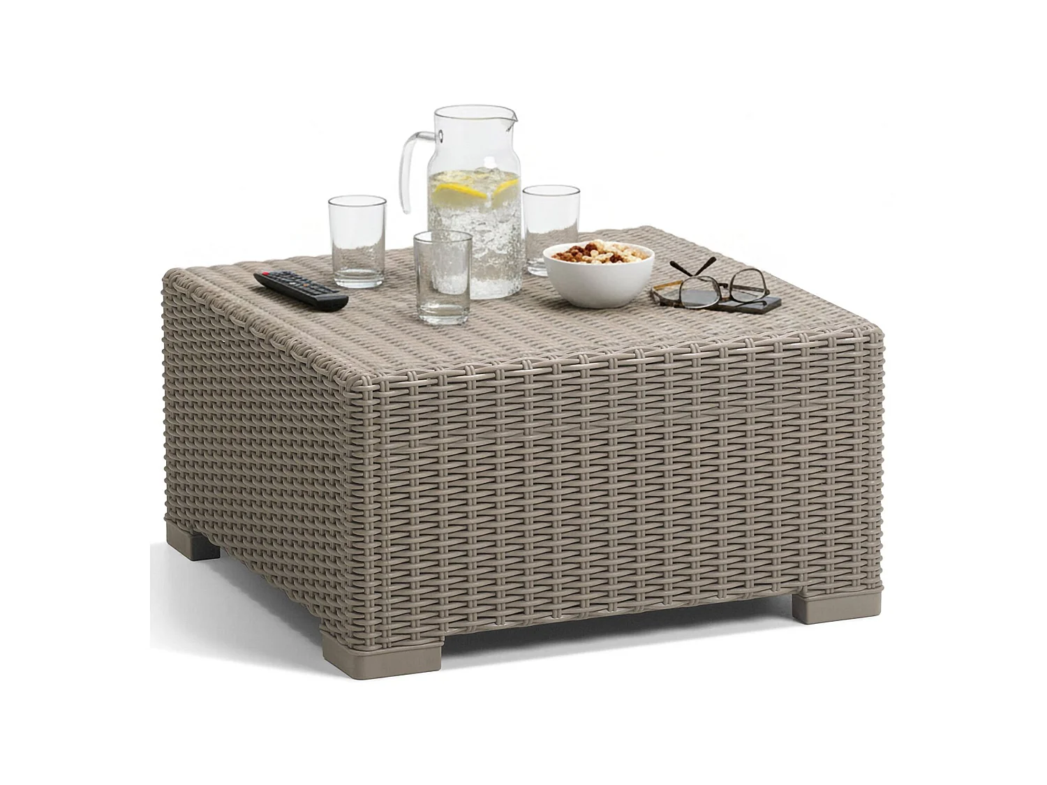 Tavolino da Esterno Parksville, 6 Posti, 68x68x35h cm Grigio Tortora