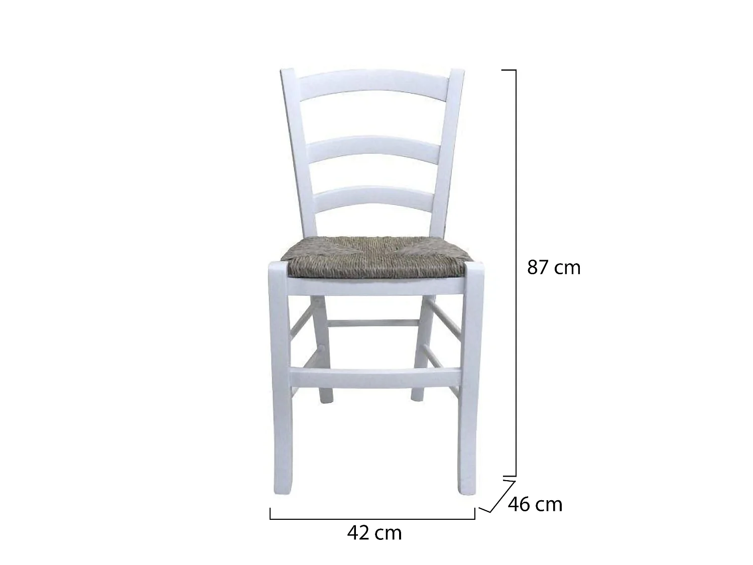Sedia Catone, 2 Sedie Made in Italy, Bianco, Sfumatura Colore Struttura Paglia, Materiale Struttura in Legno