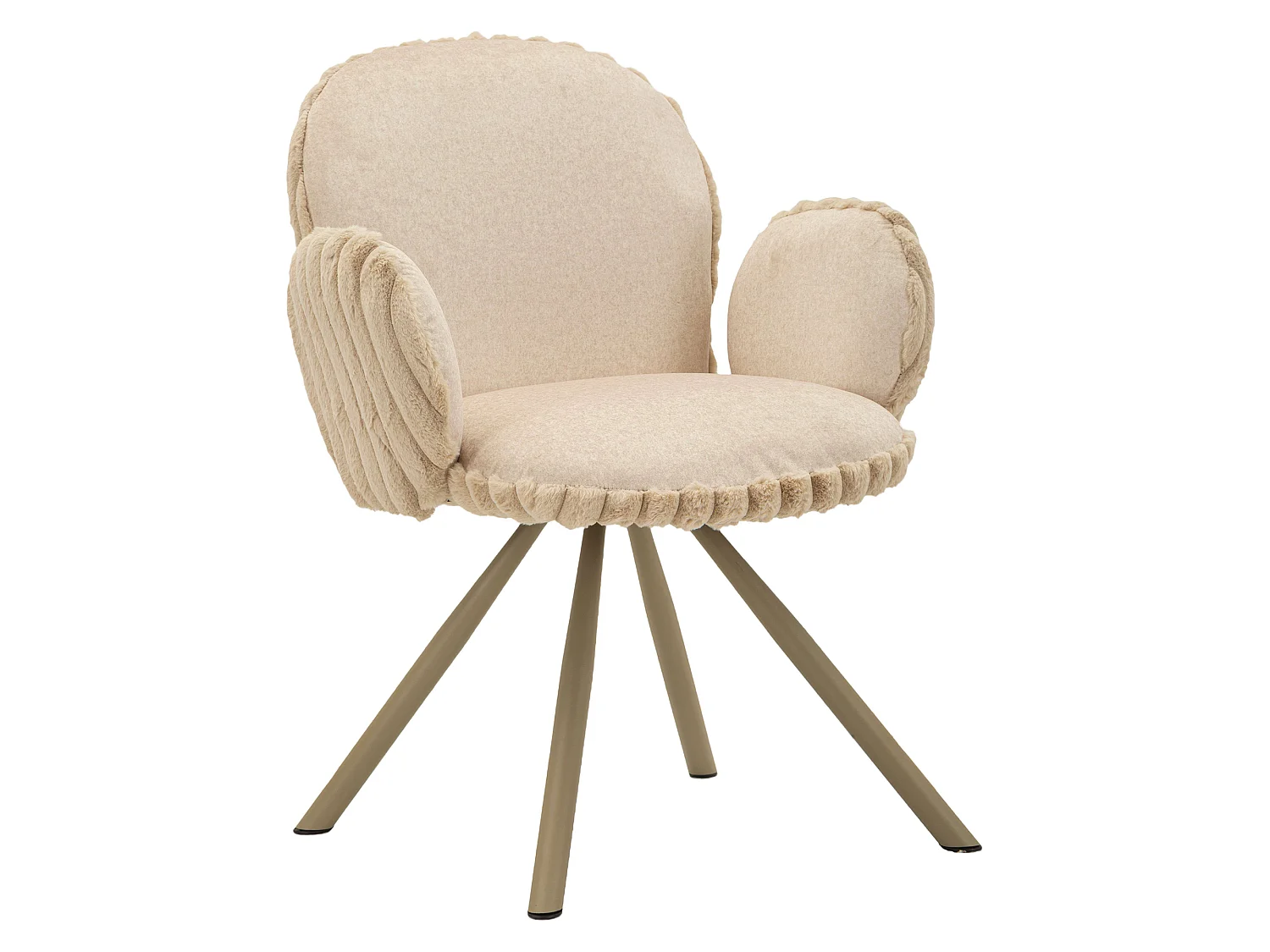 Paire de chaises Zans, Blanc Crème, Coussinées, Teinte de structure crème