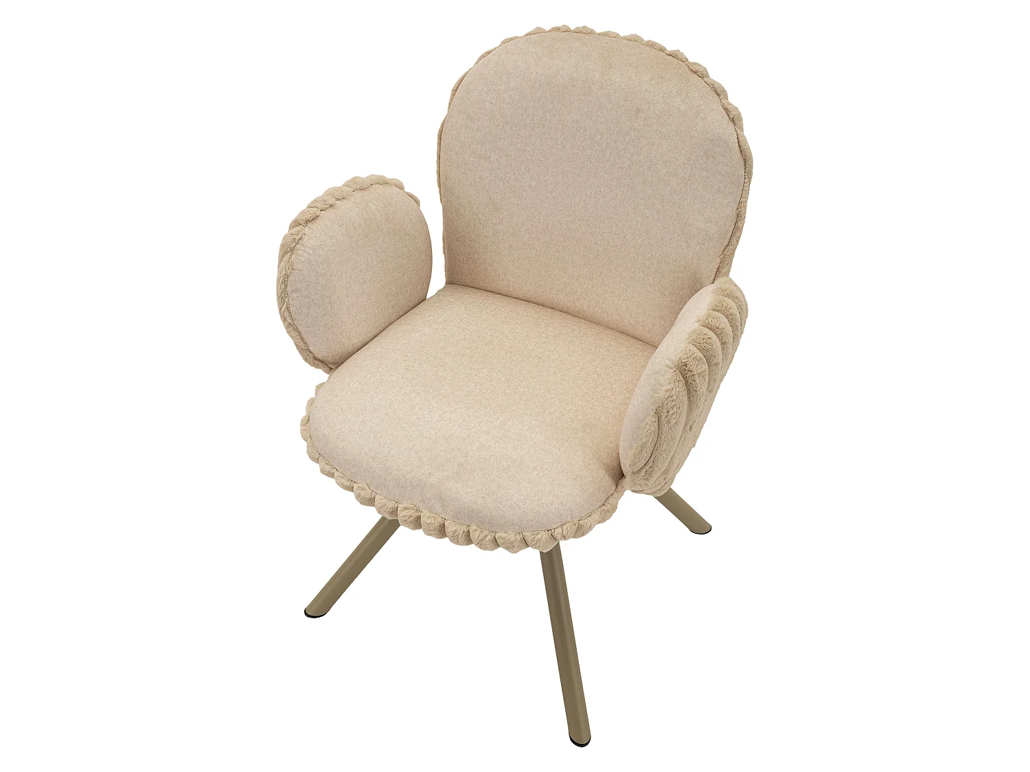 Paire de chaises Zans, Blanc Crème, Coussinées, Teinte de structure crème