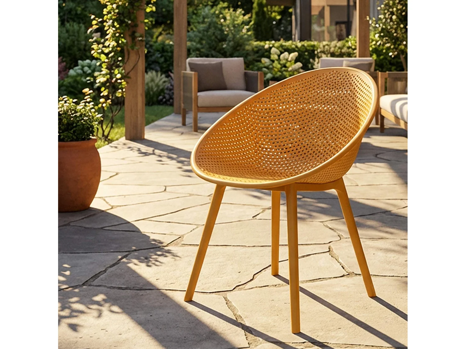 Chaise Tansen, 2 Chaises, Orange, Pour Intérieur/Extérieur, Structure en Plastique