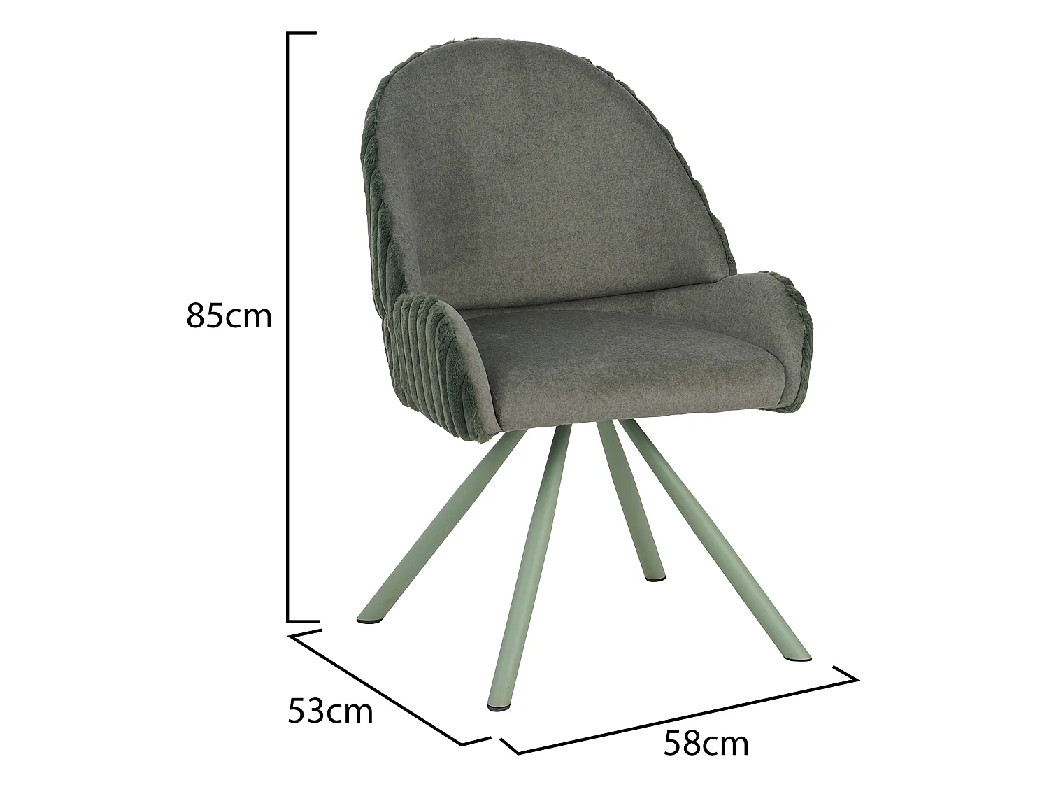 Sedia Kinna, 2 Sedie, Verde, Imbottito, Materiale Struttura in Tessuto