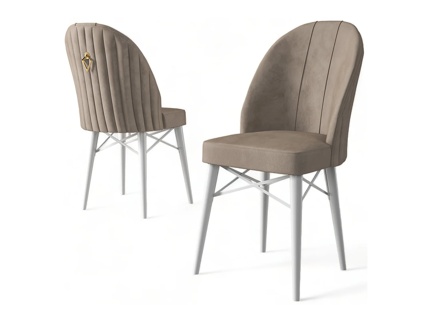 Stuhl Perillis, 6 Stühle, Beige, Gepolstert, Belastung bis 120 kg