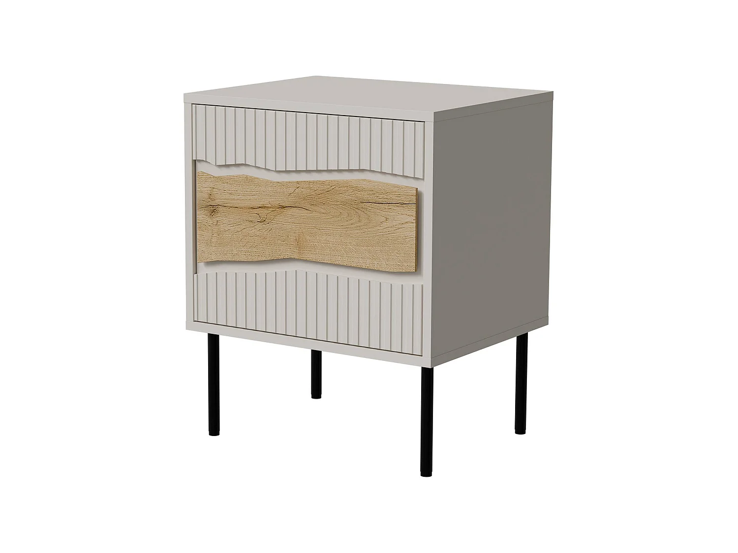 Nachtkastje Ussana, één legplank, 50x40x62h cm beige, draaideur, één deur