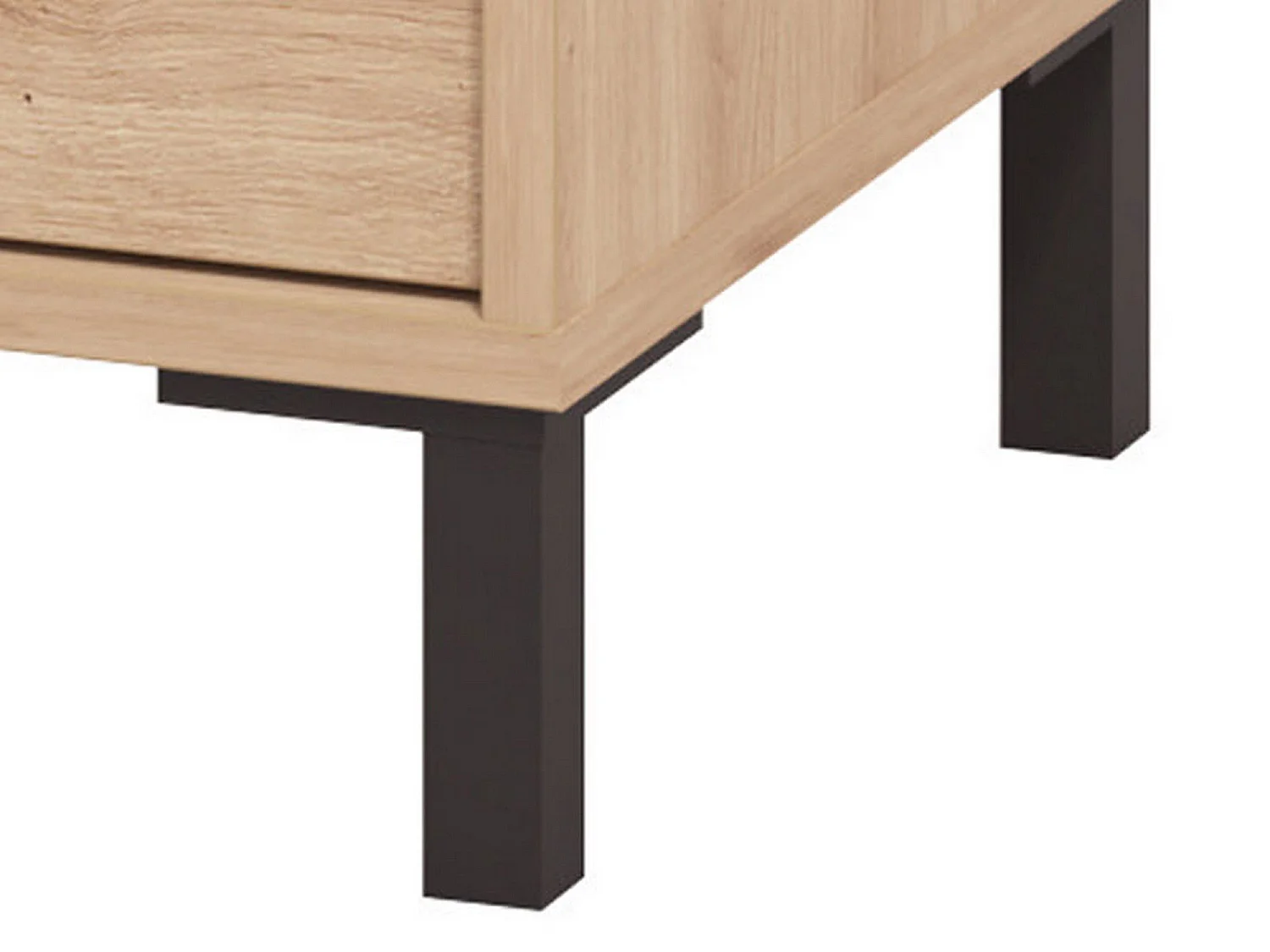 Comodino Clanezzo, 2 Cassetti, 48x40x52h cm Marrone Rovere Nodi, un Ripiano, Apertura Scorrevole