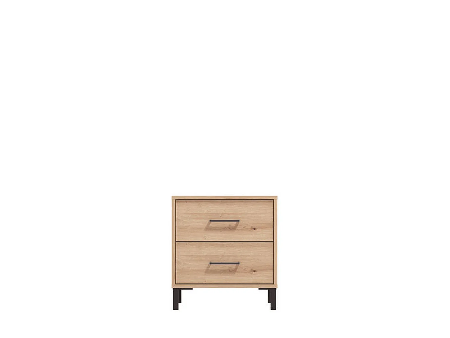 Comodino Clanezzo, 2 Cassetti, 48x40x52h cm Marrone Rovere Nodi, un Ripiano, Apertura Scorrevole