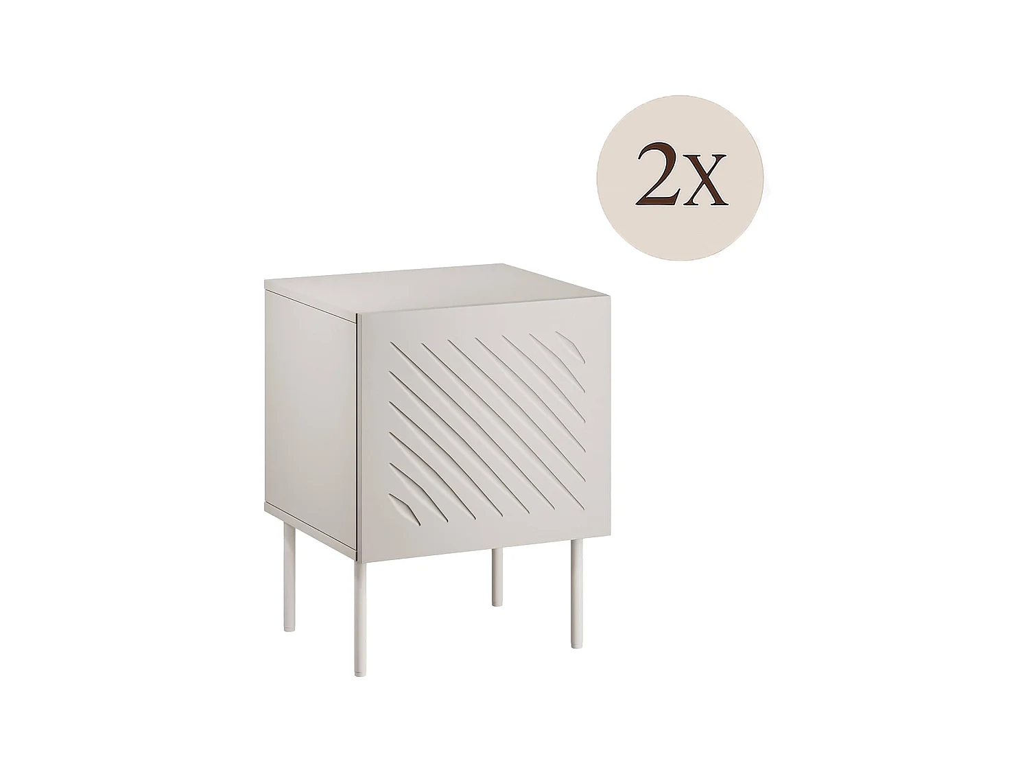 Nachttafel Tondela, één legplank, 45x42x59h cm beige, draaideur, één deur