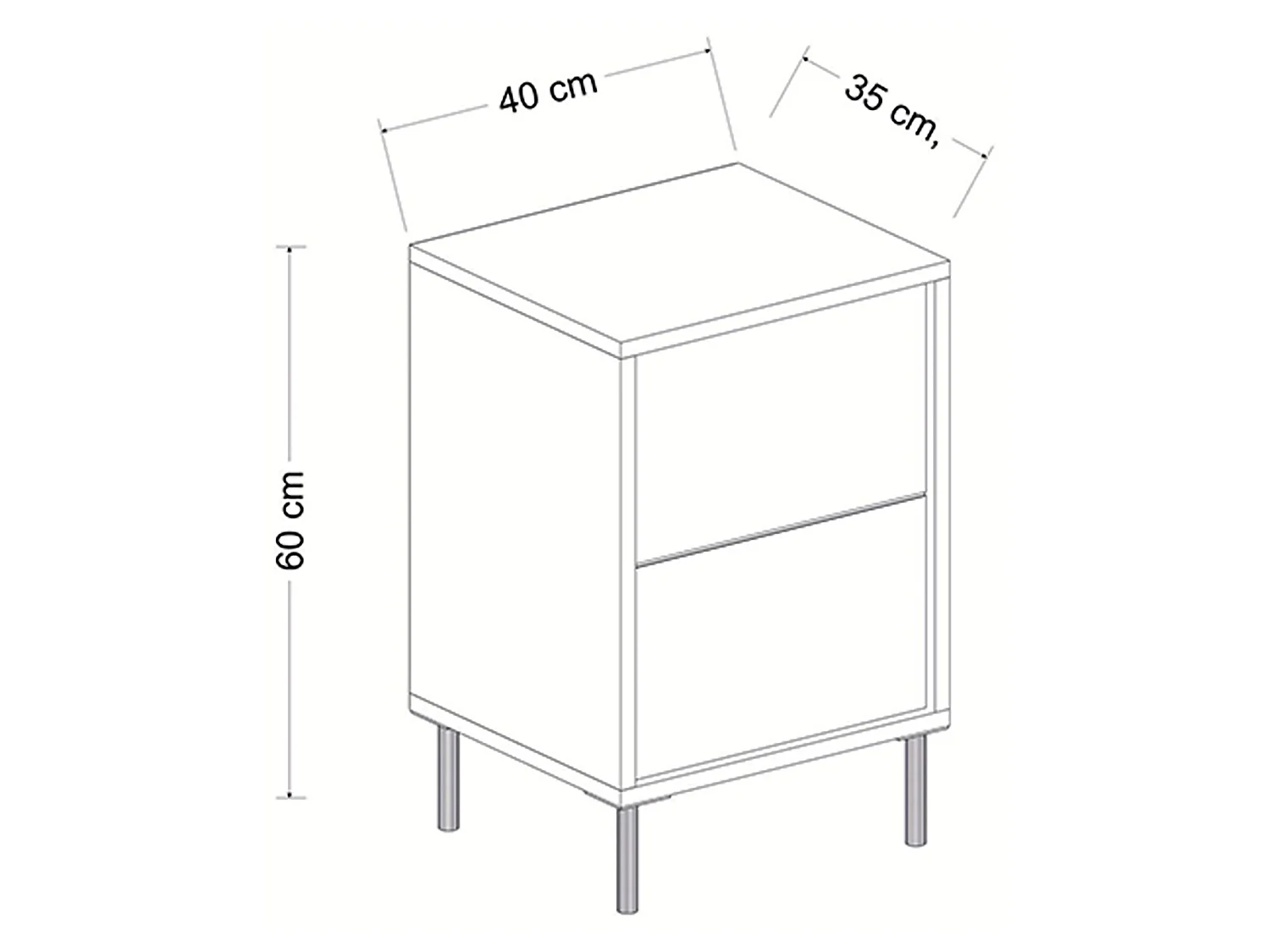 Comodino Vestone, un Ripiano, 40x35x60h cm Beige Marmo, Apertura Battente, Un'anta