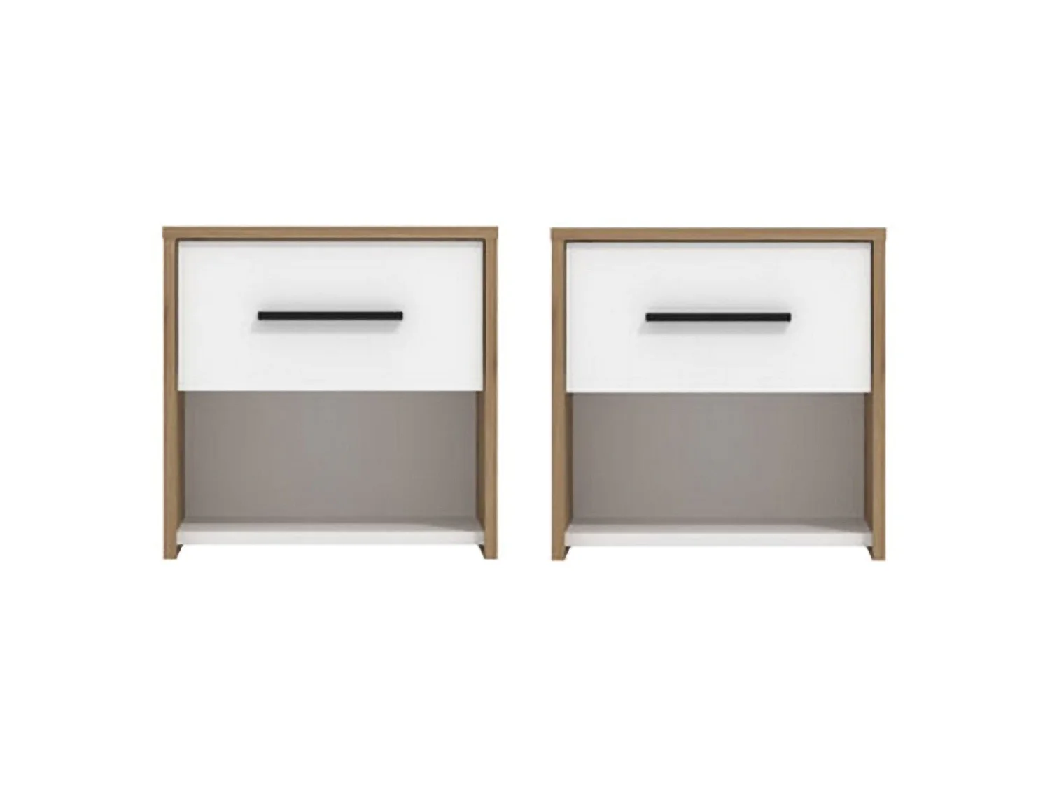 Comodino Secli, un Cassetto, 42x33x42h cm Marrone Rovere Nodi, un Ripiano, Apertura Scorrevole