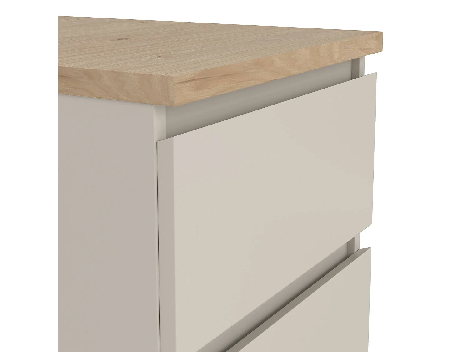 Table de chevet Eryndor, un plateau, 50x40,4x49,5h cm Beige
