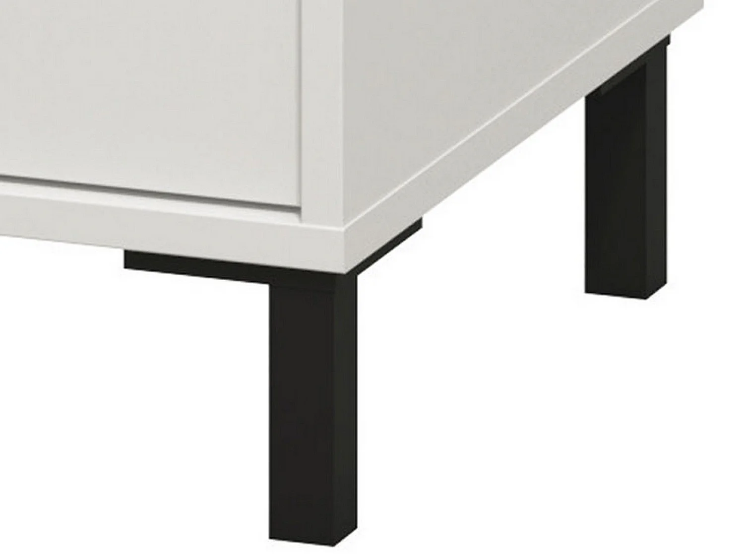 Comodino Clanezzo, un Ripiano, 48x40x52h cm Bianco, 2 Cassetti, Apertura Scorrevole