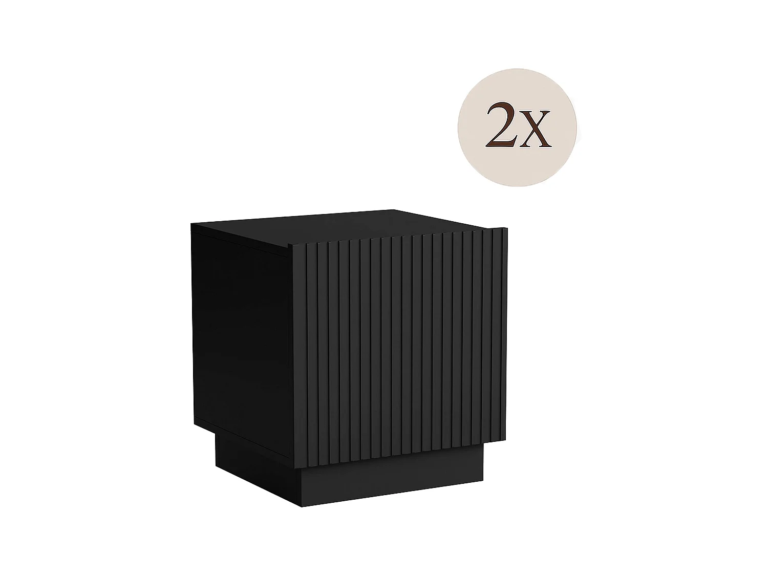 Mesa de cabeceira Revo, uma prateleira, 47x40x45h cm Preto, abertura de batente, uma porta