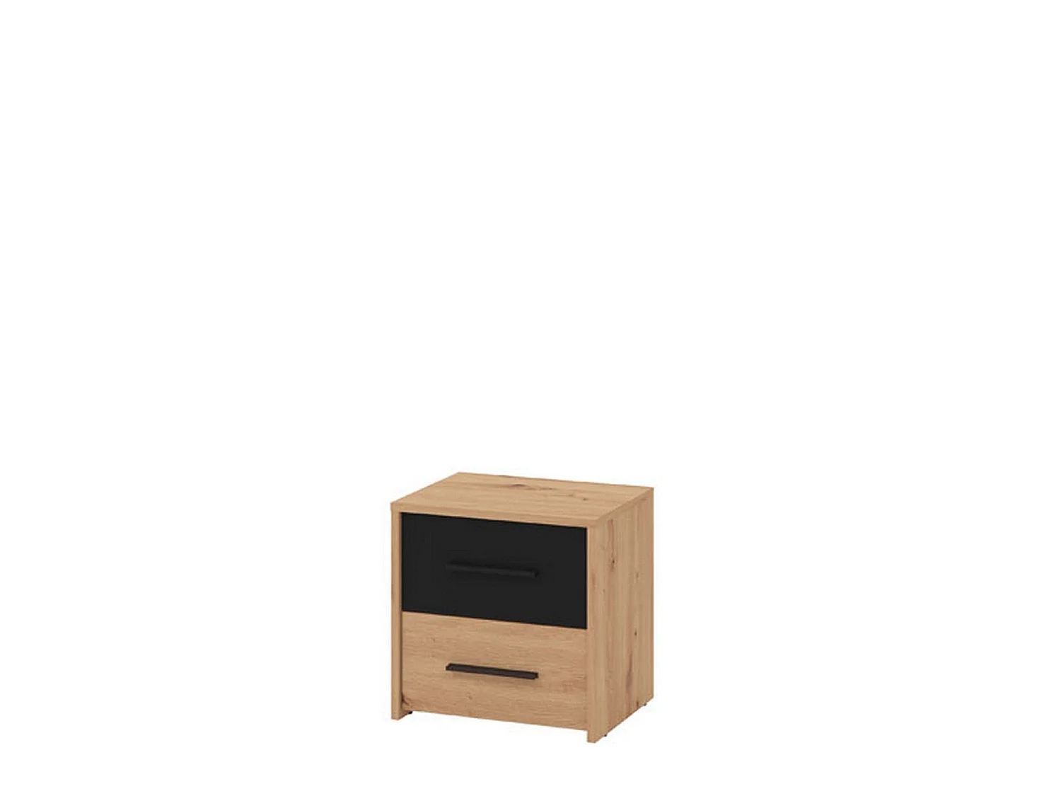 Comodino Seclii, 2 Cassetti, 42x33x42h cm Marrone Rovere Nodi, un Ripiano, Apertura Scorrevole