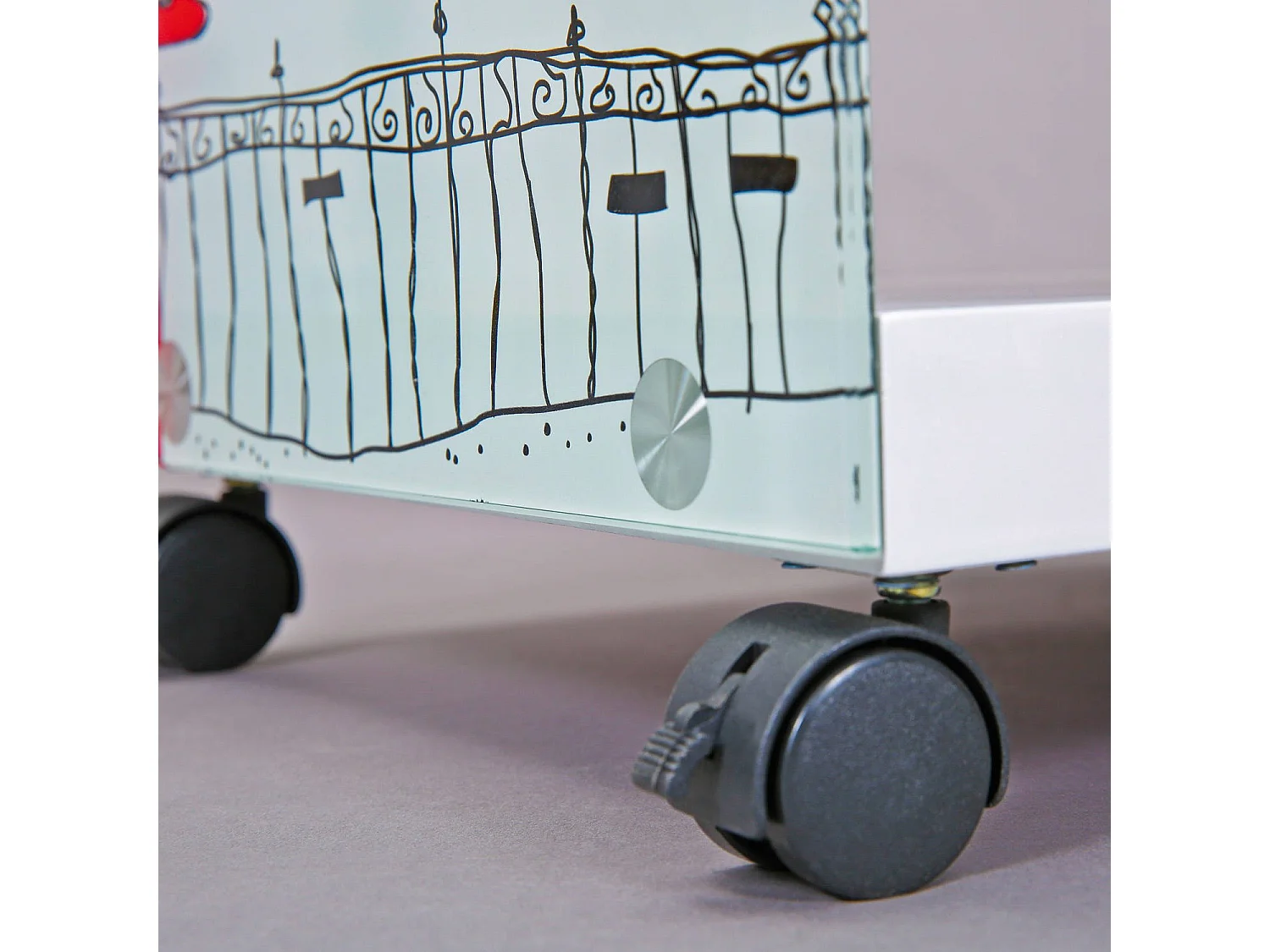 Table de nuit Dpavo, structure en bois mélaminé, 33,5x38x46h cm blanc