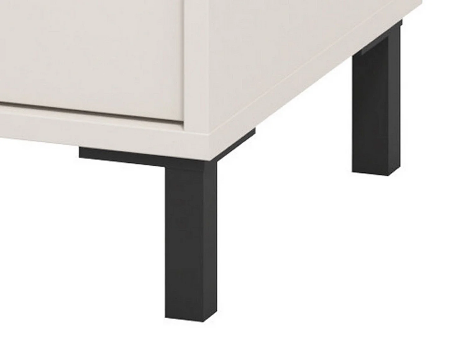 Comodino Clanezzo, 2 Cassetti, 48x40x52h cm Bianco Crema, un Ripiano, Apertura Scorrevole