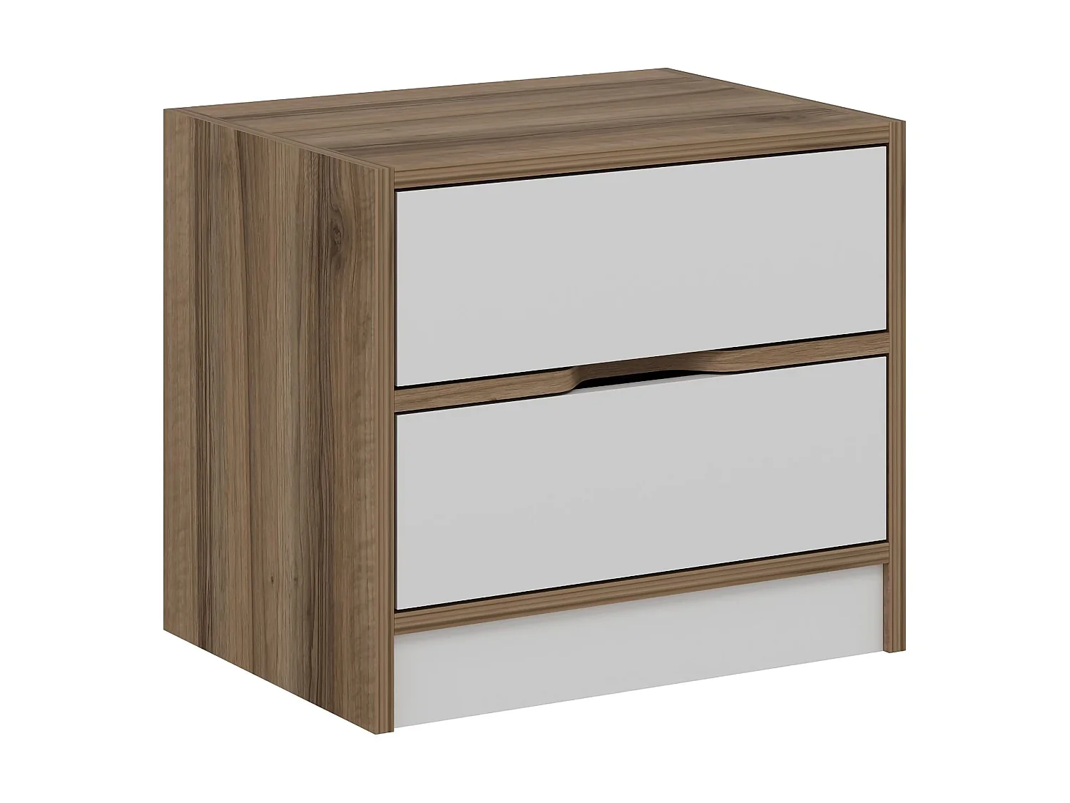 Comodino Legnago, 4 Cassetti, 54x40x47h cm Bianco, Apertura Scorrevole, Chiusura Scorrevole