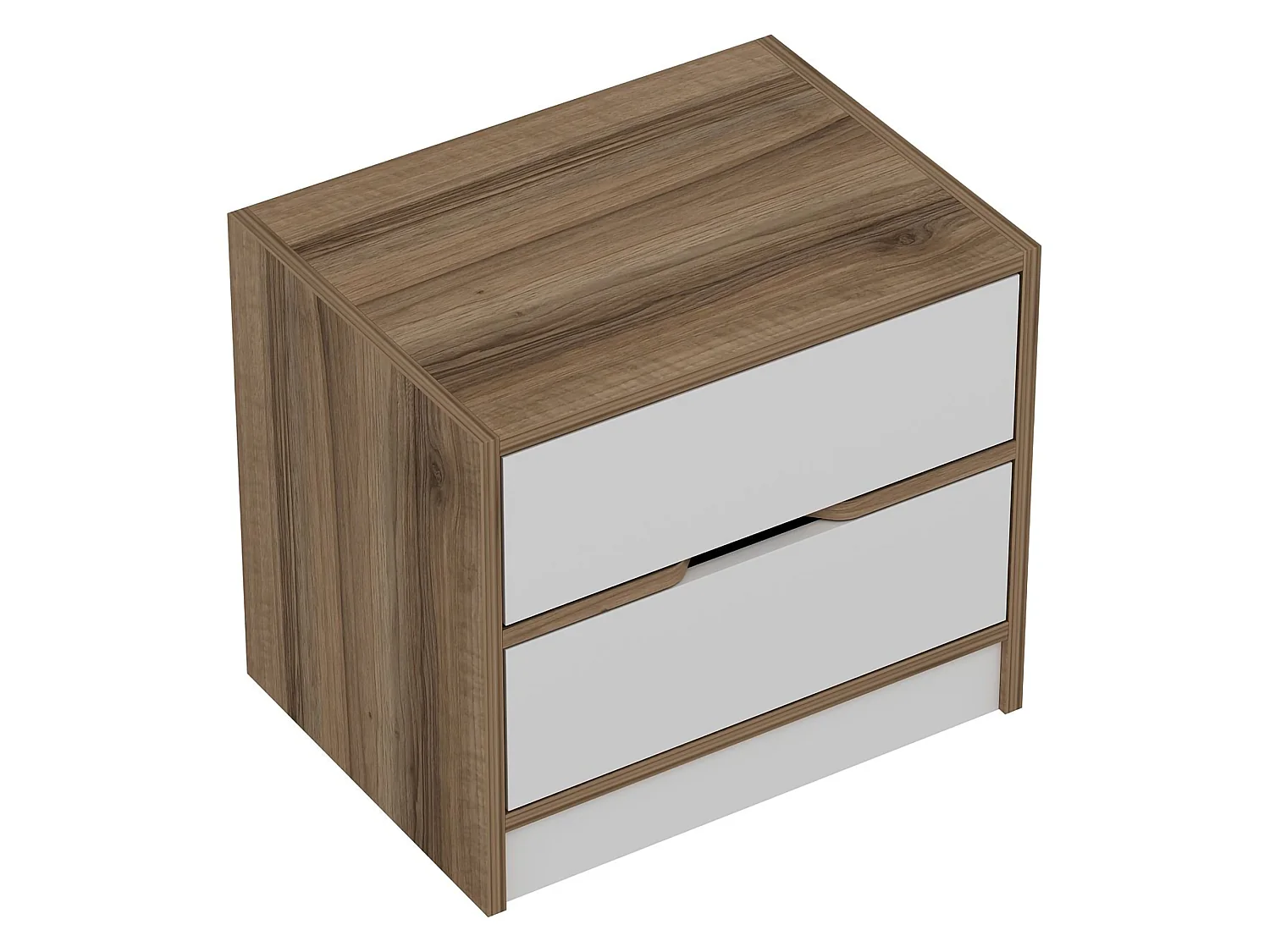 Comodino Legnago, 4 Cassetti, 54x40x47h cm Bianco, Apertura Scorrevole, Chiusura Scorrevole