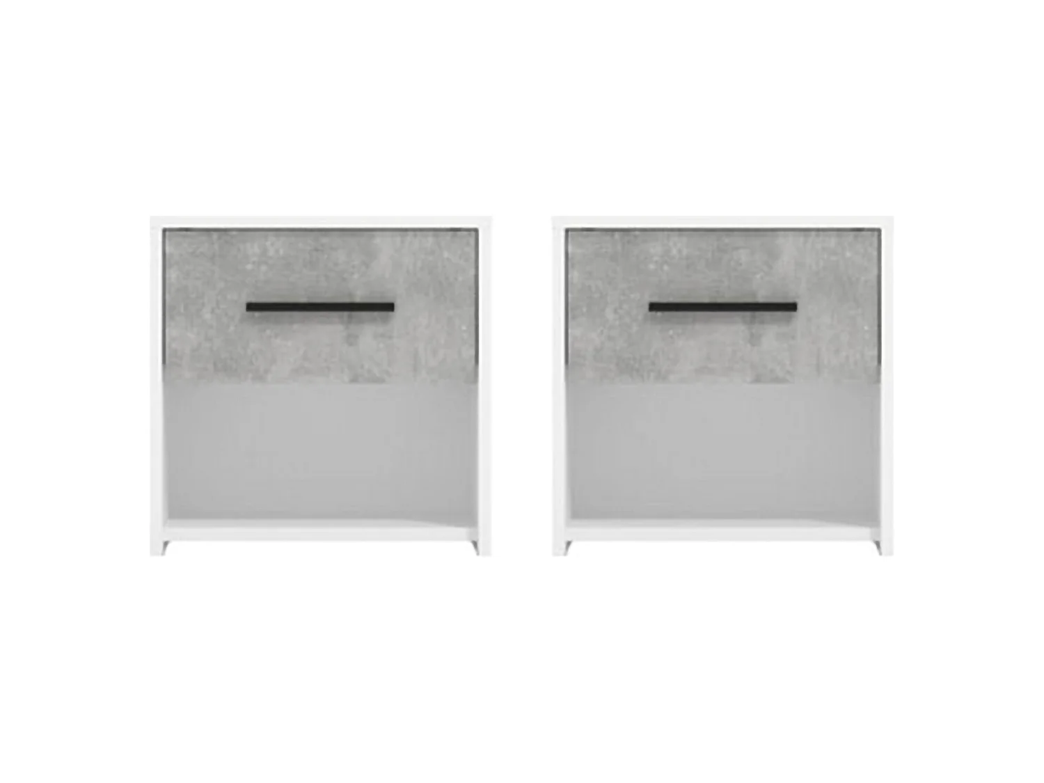 Comodino Secli, un Cassetto, 42x33x42h cm Bianco, un Ripiano, Apertura Scorrevole