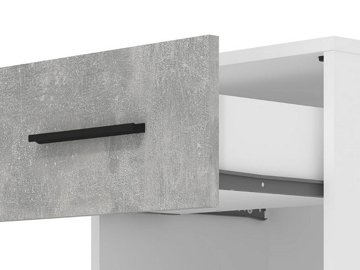 Comodino Secli, un Cassetto, 42x33x42h cm Bianco, un Ripiano, Apertura Scorrevole