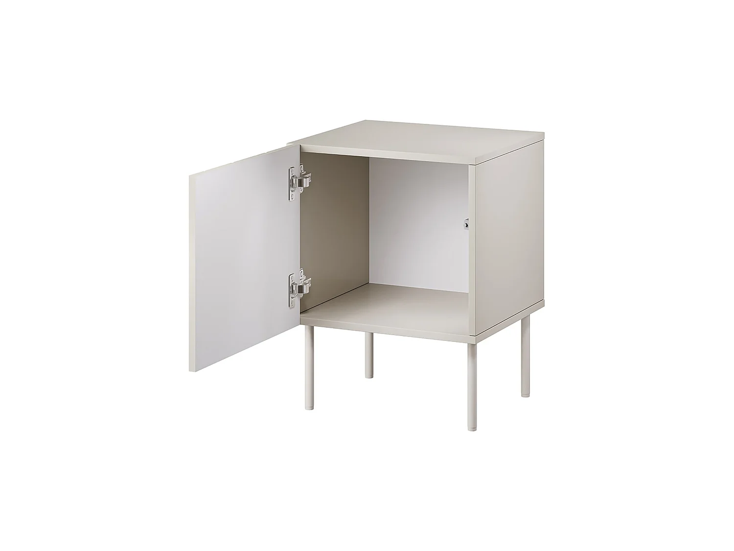 Nachttisch Russinem, ein Regal, 59x42x45h cm beige, Klapptür, eine Tür