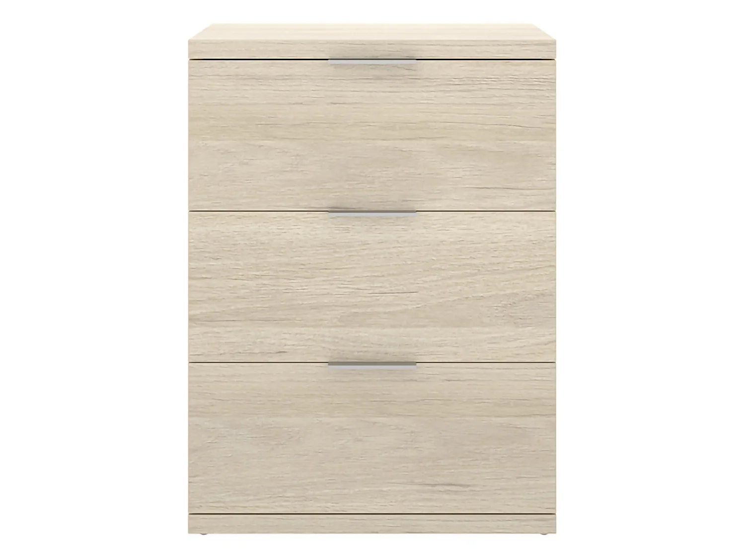 Comodino Sturgis, 3 Cassetti, 34x42x57h cm Marrone Rovere, un Ripiano, Piedini abs Antirumore e Antigraffio