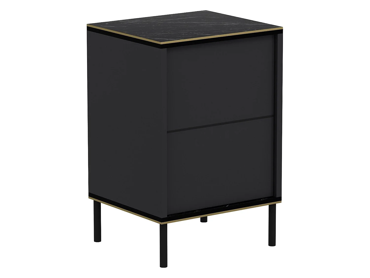 Comodino Vestone, un Ripiano, 40x35x60h cm Nero Antracite, Apertura Battente, Un'anta