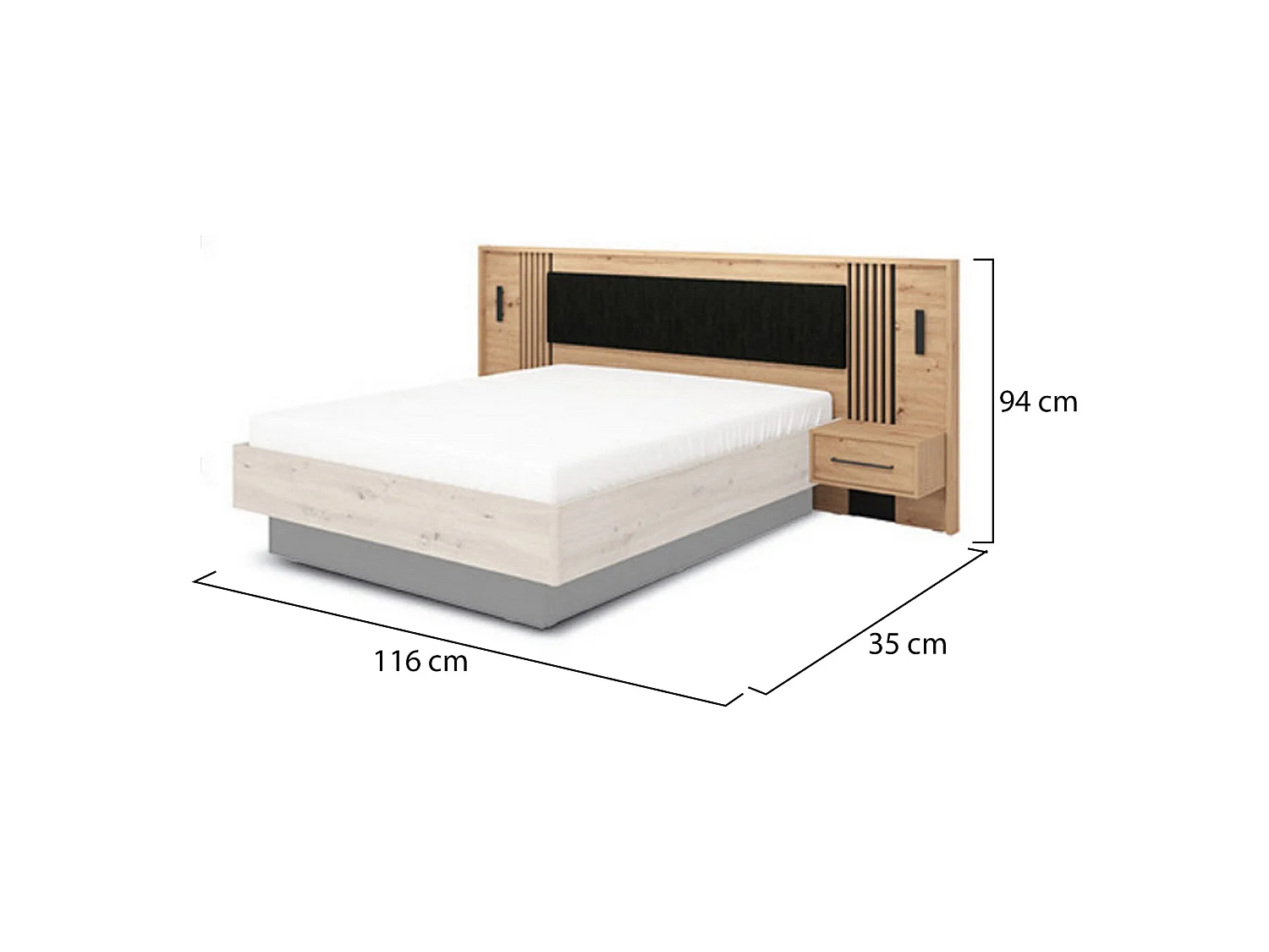 Comodino Cetraro, un Cassetto, 94x35x116h cm Marrone, un Ripiano, Apertura Scorrevole