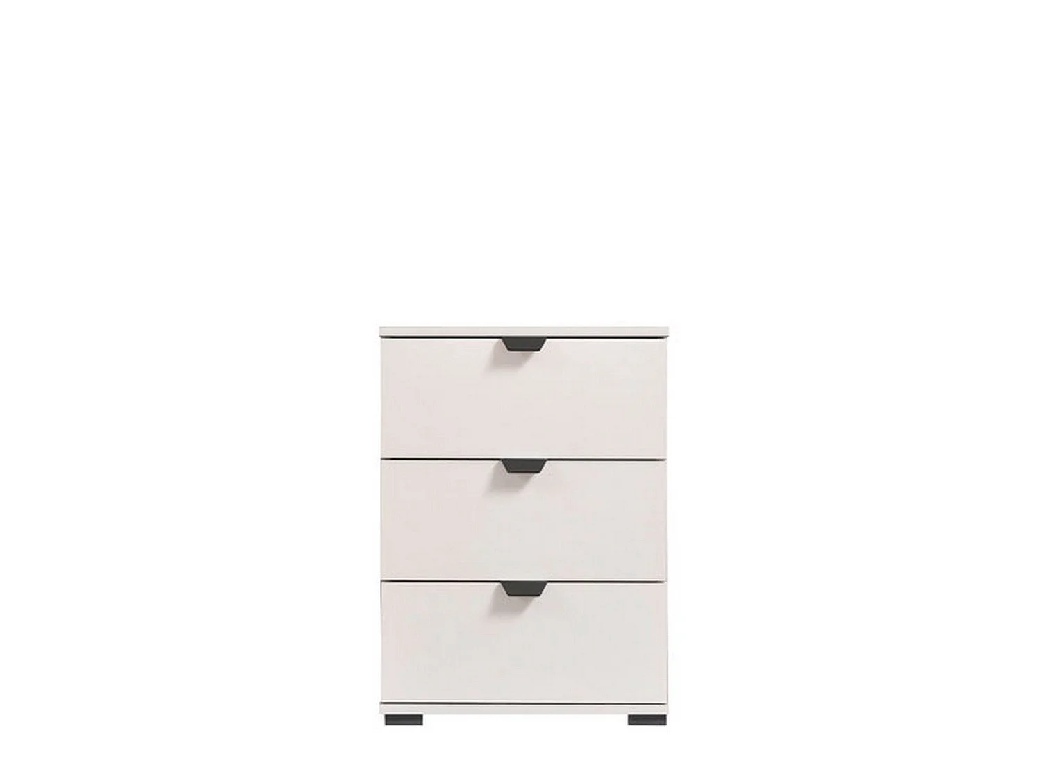 Comodino Talana, 3 Cassetti, 45x40x63h cm Bianco Crema, un Ripiano, Apertura Scorrevole