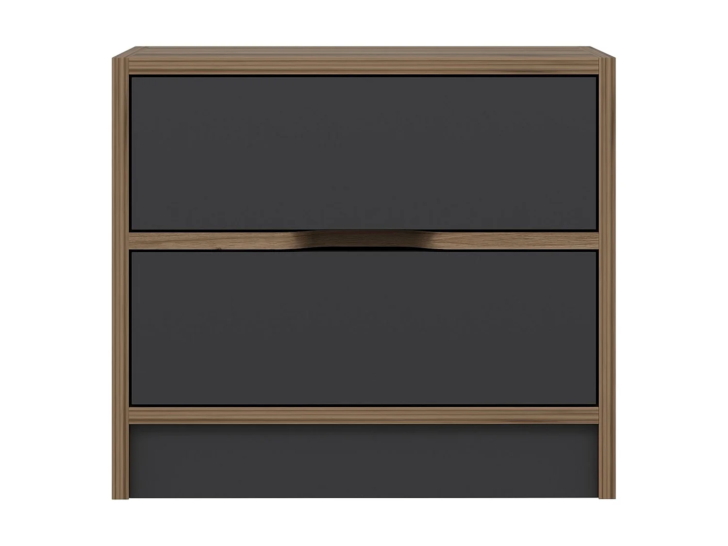 Comodino Legnago, 4 Cassetti, 54x40x47h cm Nero Antracite, Apertura Scorrevole, Chiusura Scorrevole