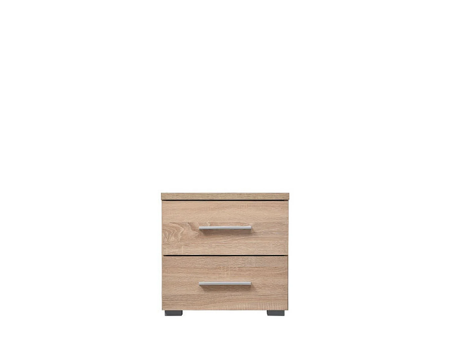 Comodino Colliano, 2 Cassetti, 45x34x43h cm Marrone, un Ripiano, Apertura Scorrevole