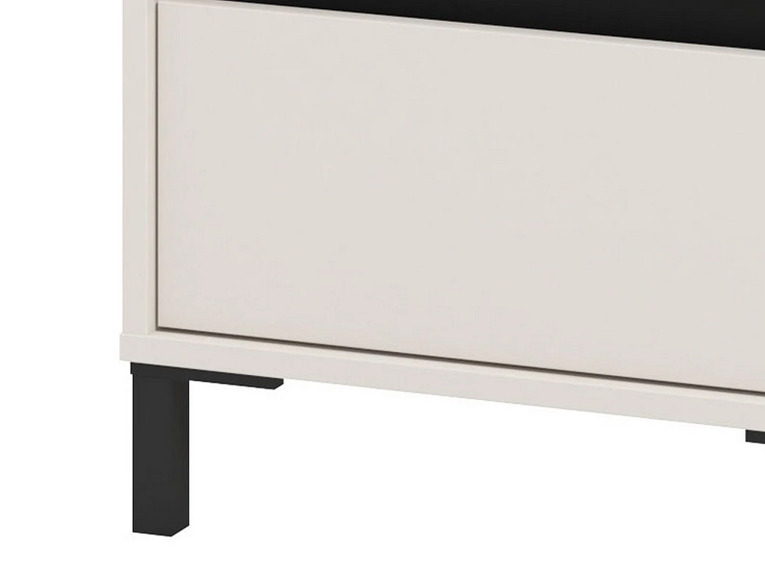 Comodino Combatte, un Ripiano, 48x40x55h cm Bianco, 2 Cassetti, Apertura Scorrevole