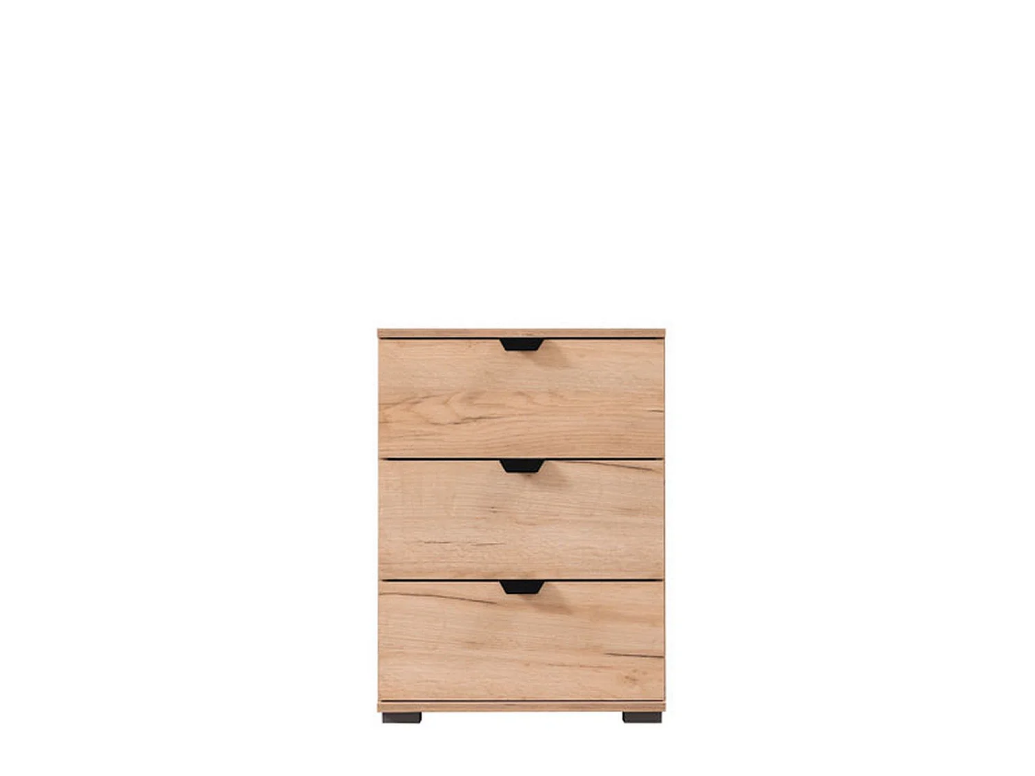 Comodino Talana, 3 Cassetti, 45x40x63h cm Marrone Rovere Nodi, un Ripiano, Apertura Scorrevole