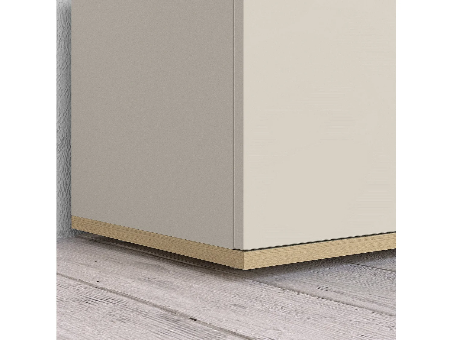 Credenza Cordele, 7 Ripiani Made in Italy, 200x35x70h cm Bianco Cashmere, Madia, Apertura Battente, 5 Ante